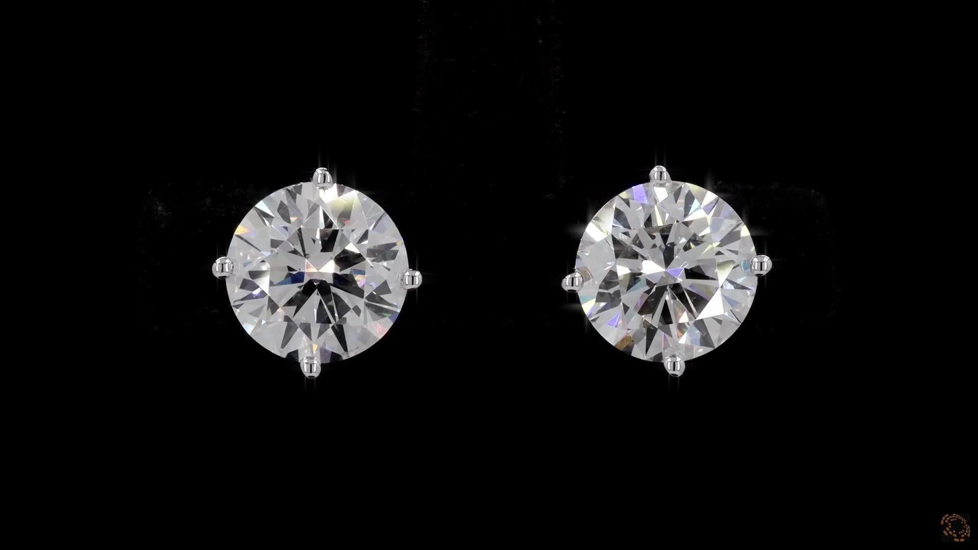 Stud Earrings, 14K White Gold, stock STBA4C-14W4
