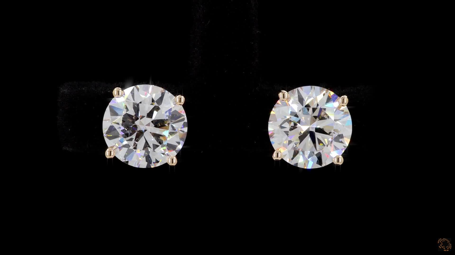 Stud Earrings, 14K Yellow Gold, stock STBA2C-14Y4