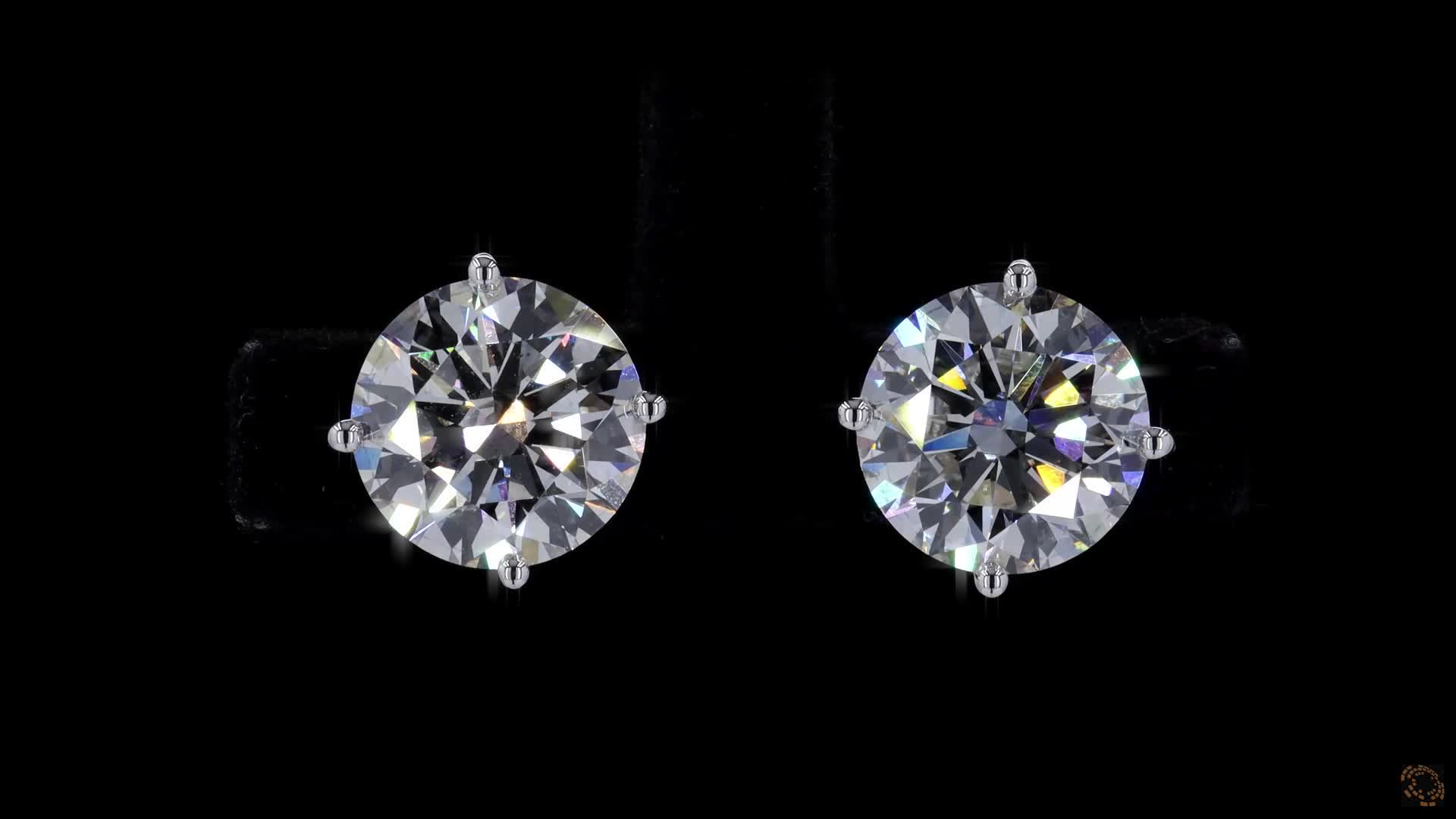 Stud Earrings, 14K White Gold, stock STBA6C-14W4