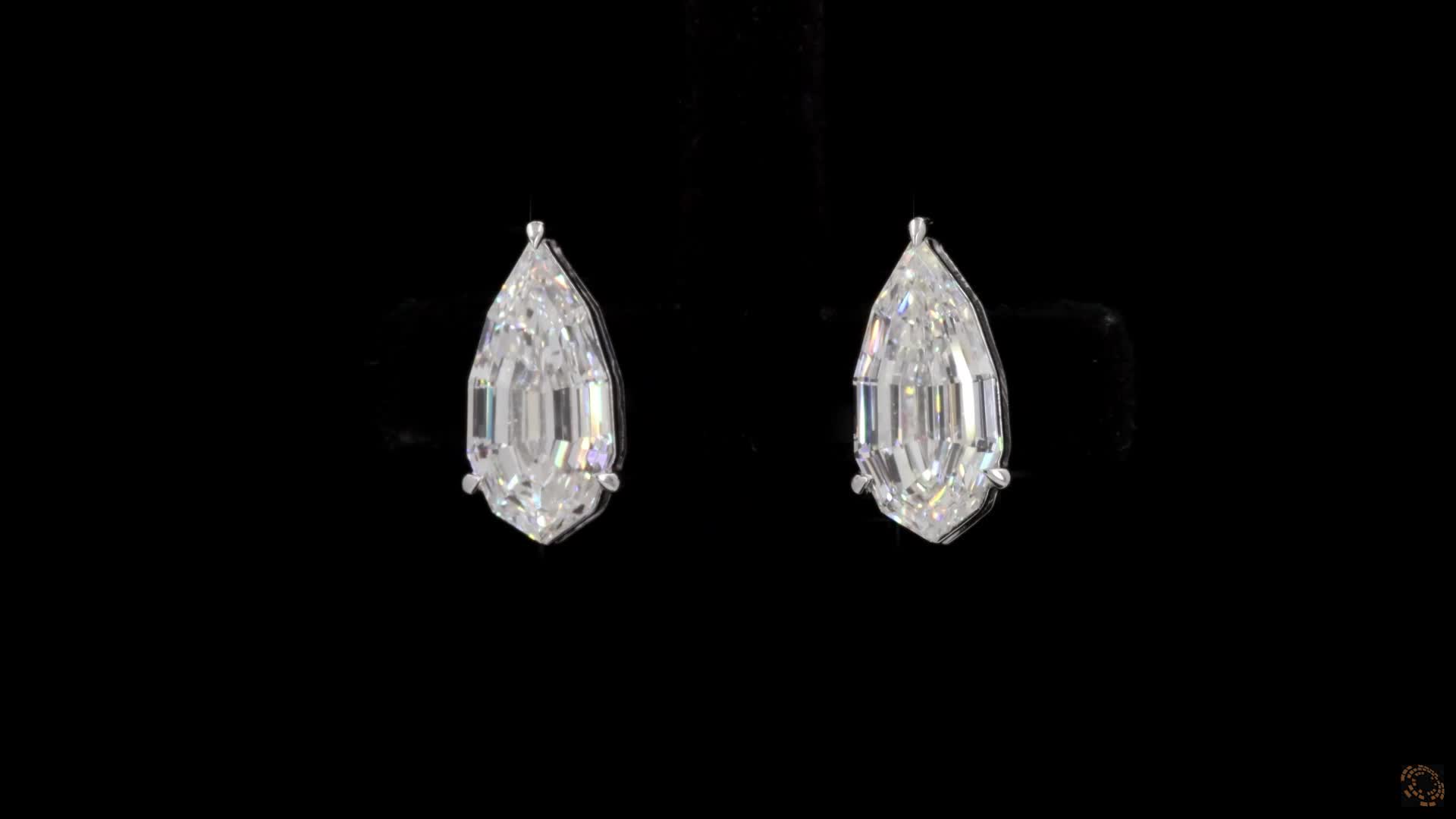 Stud Earrings, 14K White Gold, stock 1637840