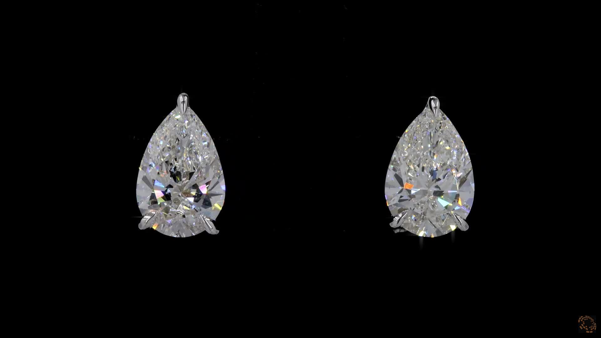 Stud Earrings, 14K White Gold, stock STPSC2-14W