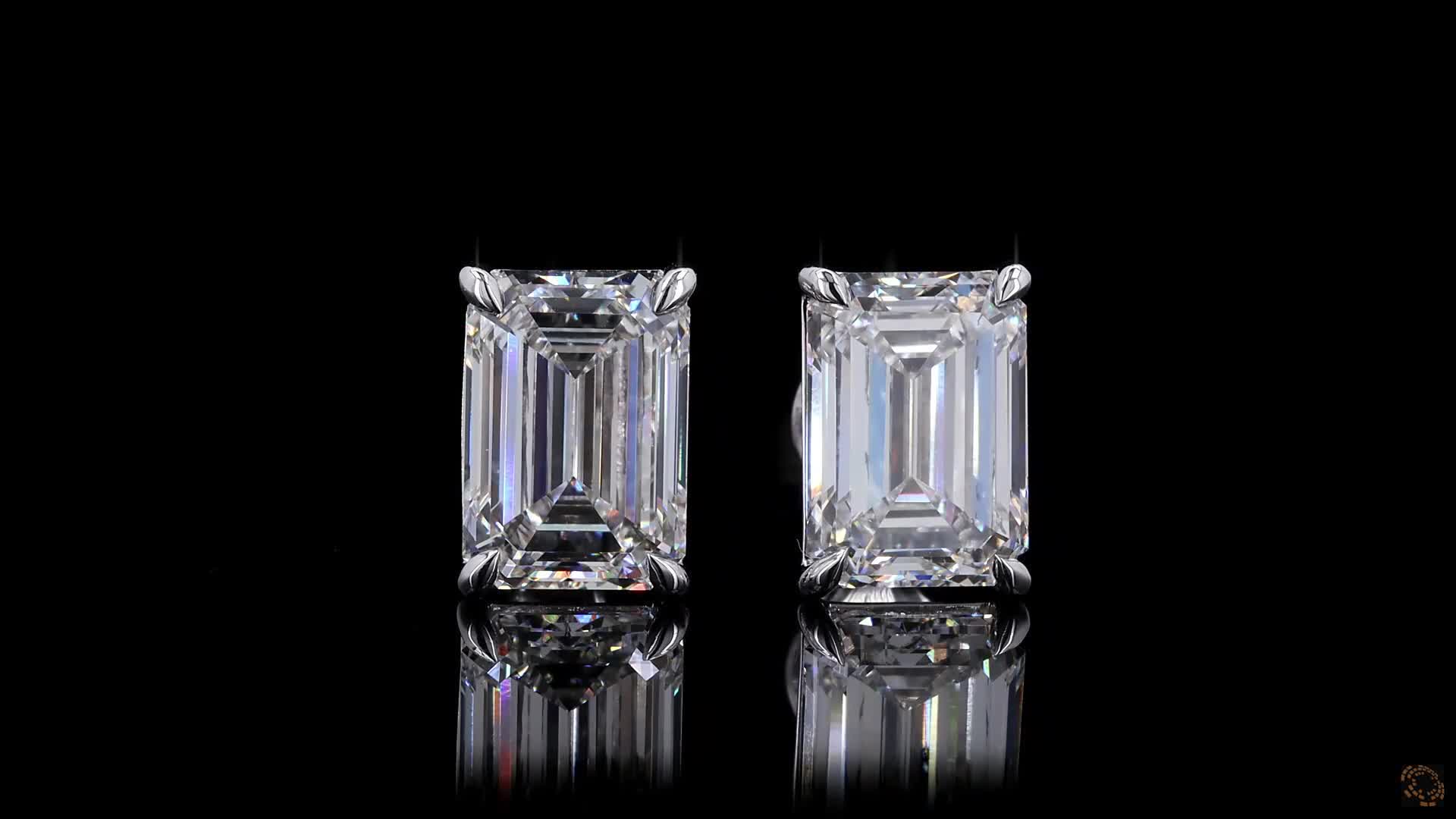 Stud Earrings, 14K White Gold, stock STEM2C-14W4