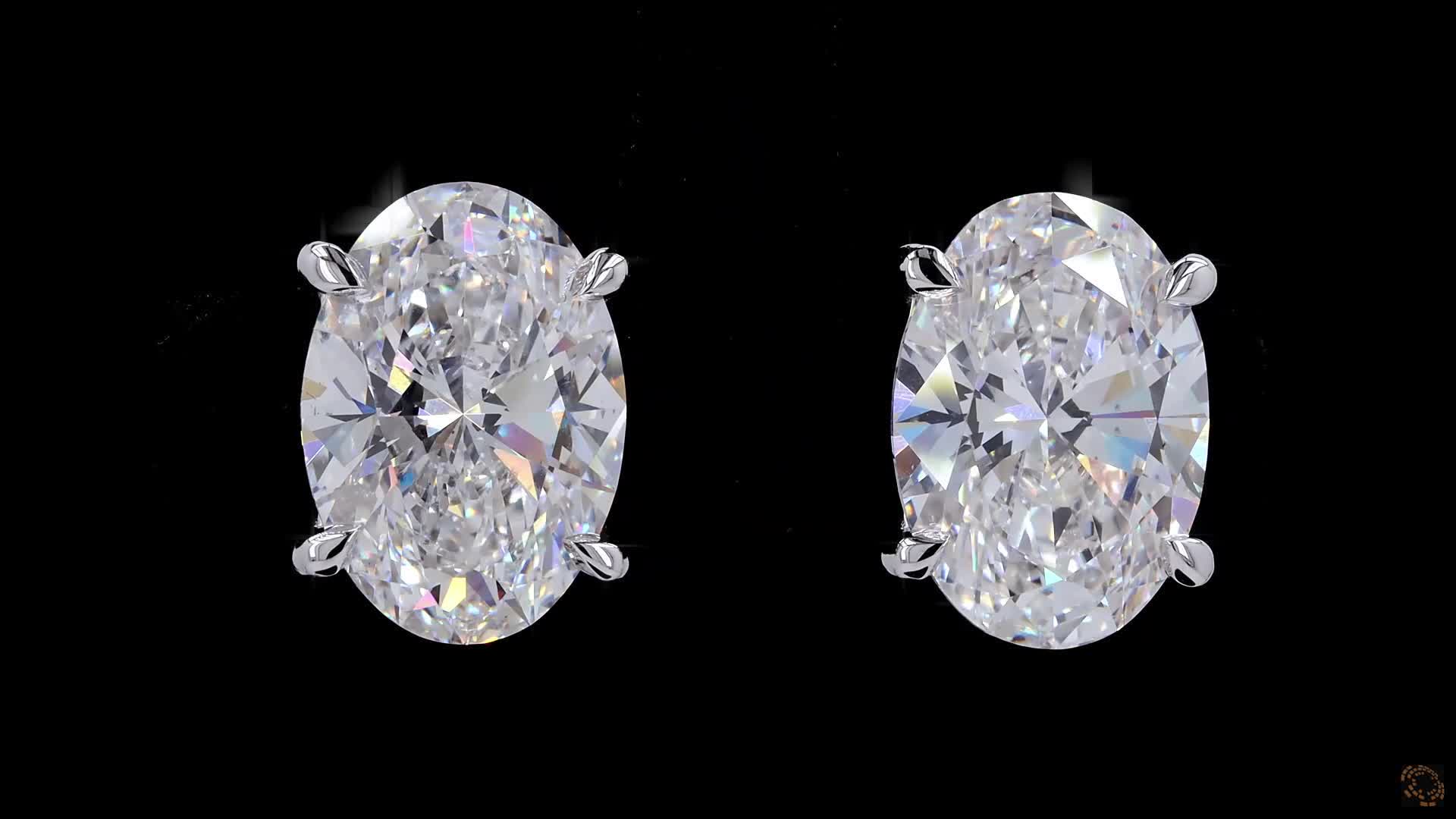 Stud Earrings, 14K White Gold, stock STOV2C-14W4