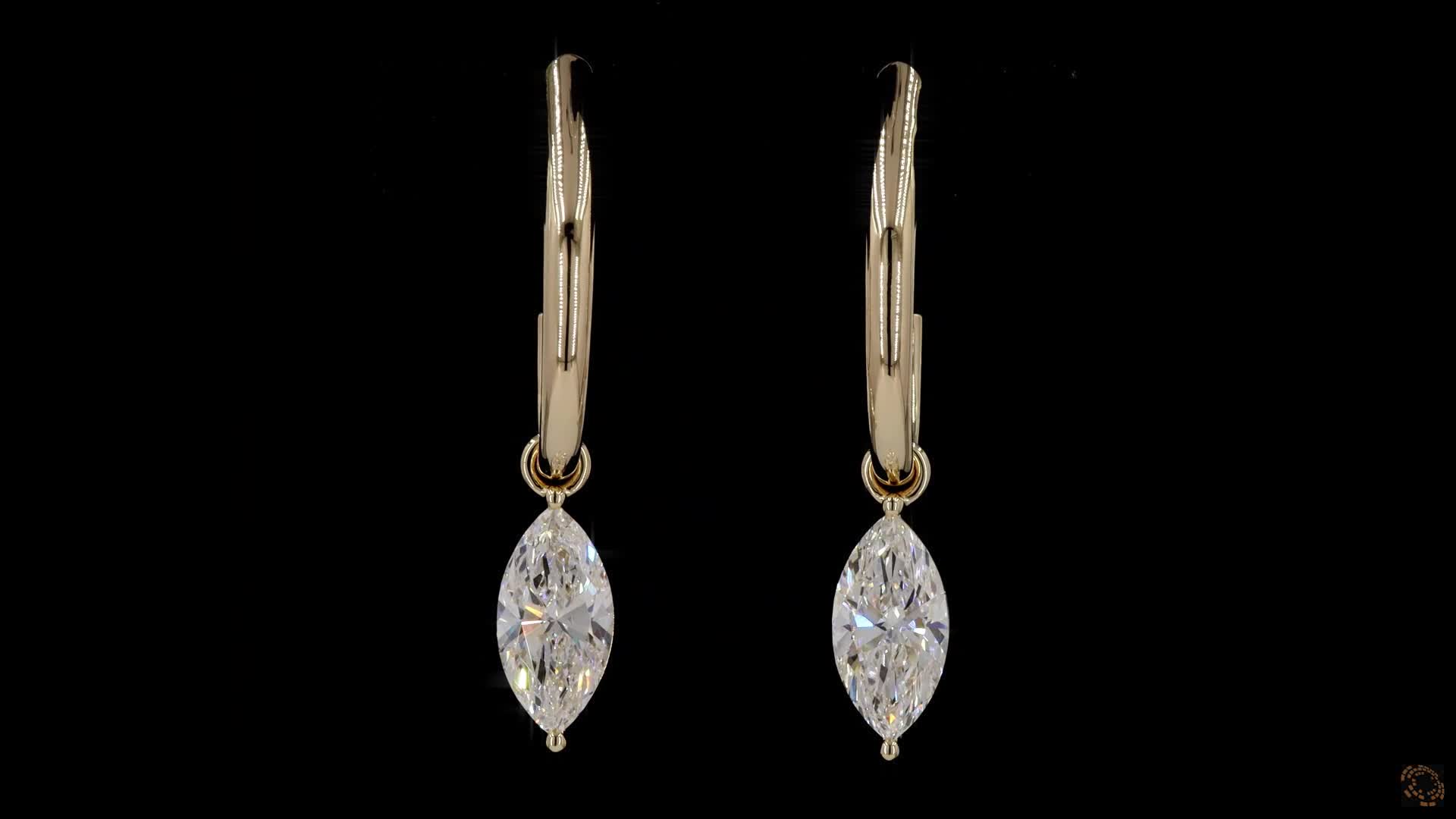 Drop Earrings, 14K Yellow Gold, stock 1958499
