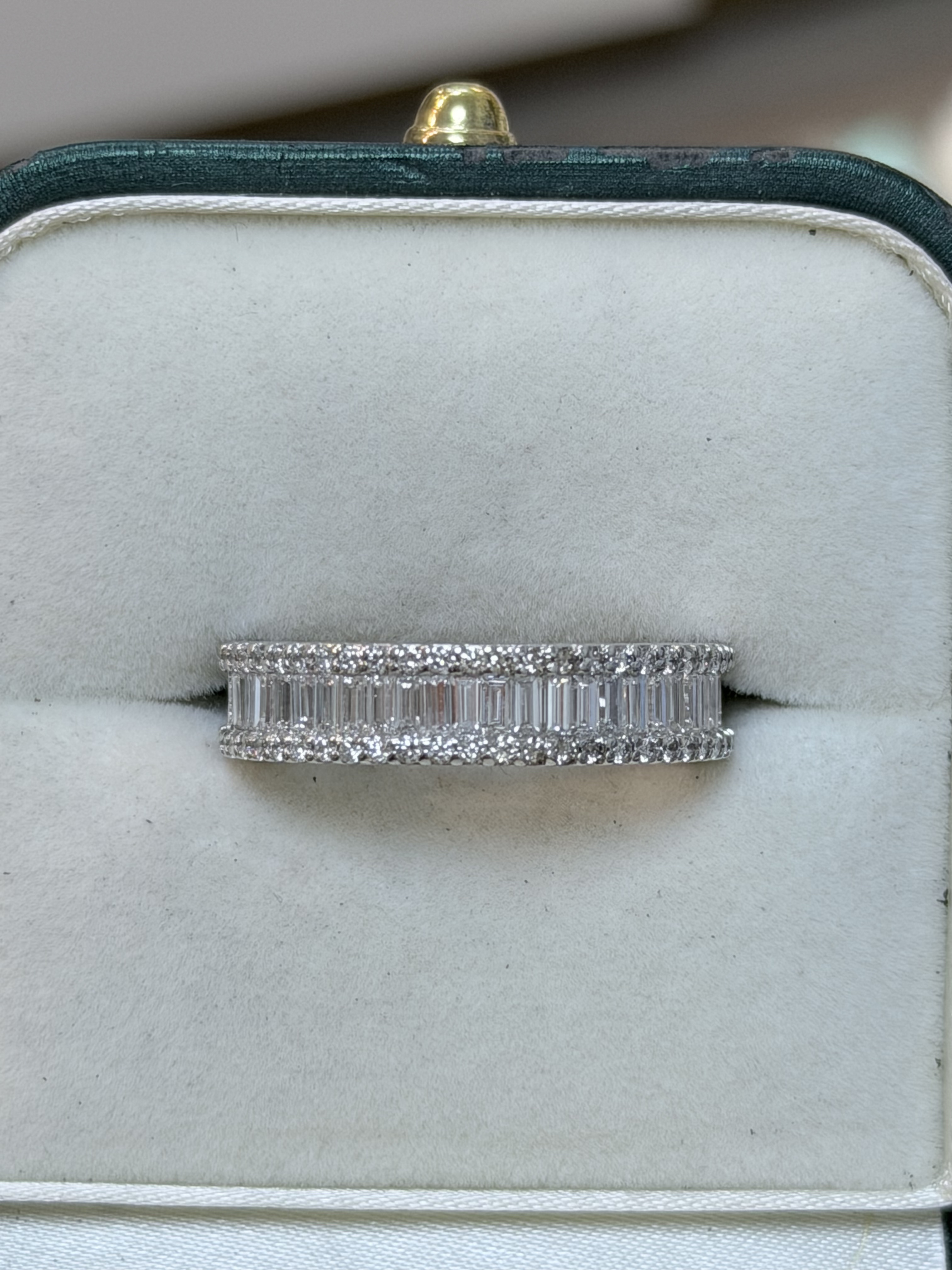 Eternity Engagement Ring, 14K White Gold, stock Wb00155