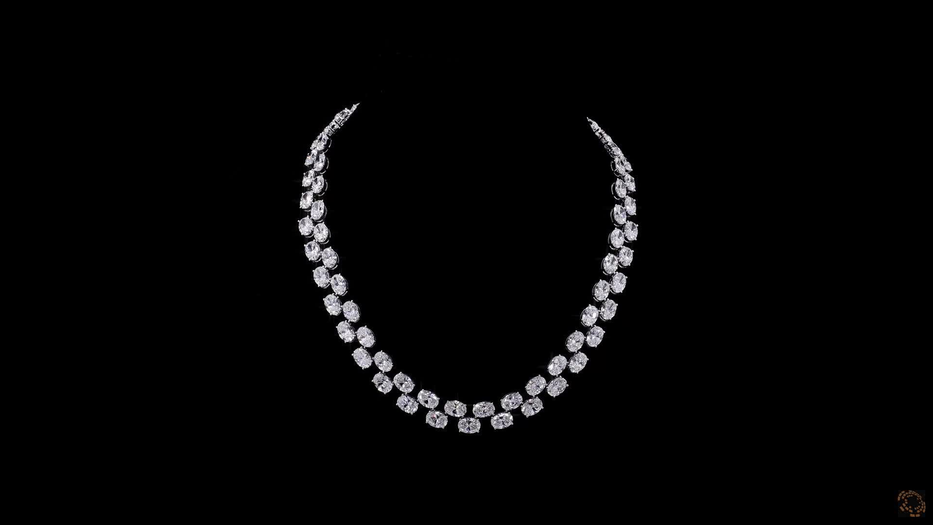 Tennis Necklace, 14K White Gold, stock 1512935