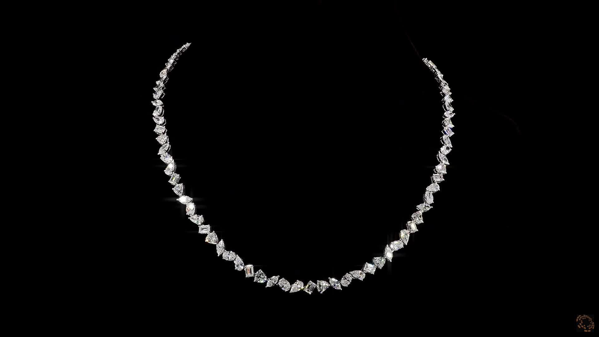 Fancy Shape Necklace, 14K White Gold, stock 1560595