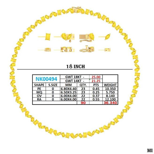 Necklace, 14K Yellow Gold, stock NECK00126