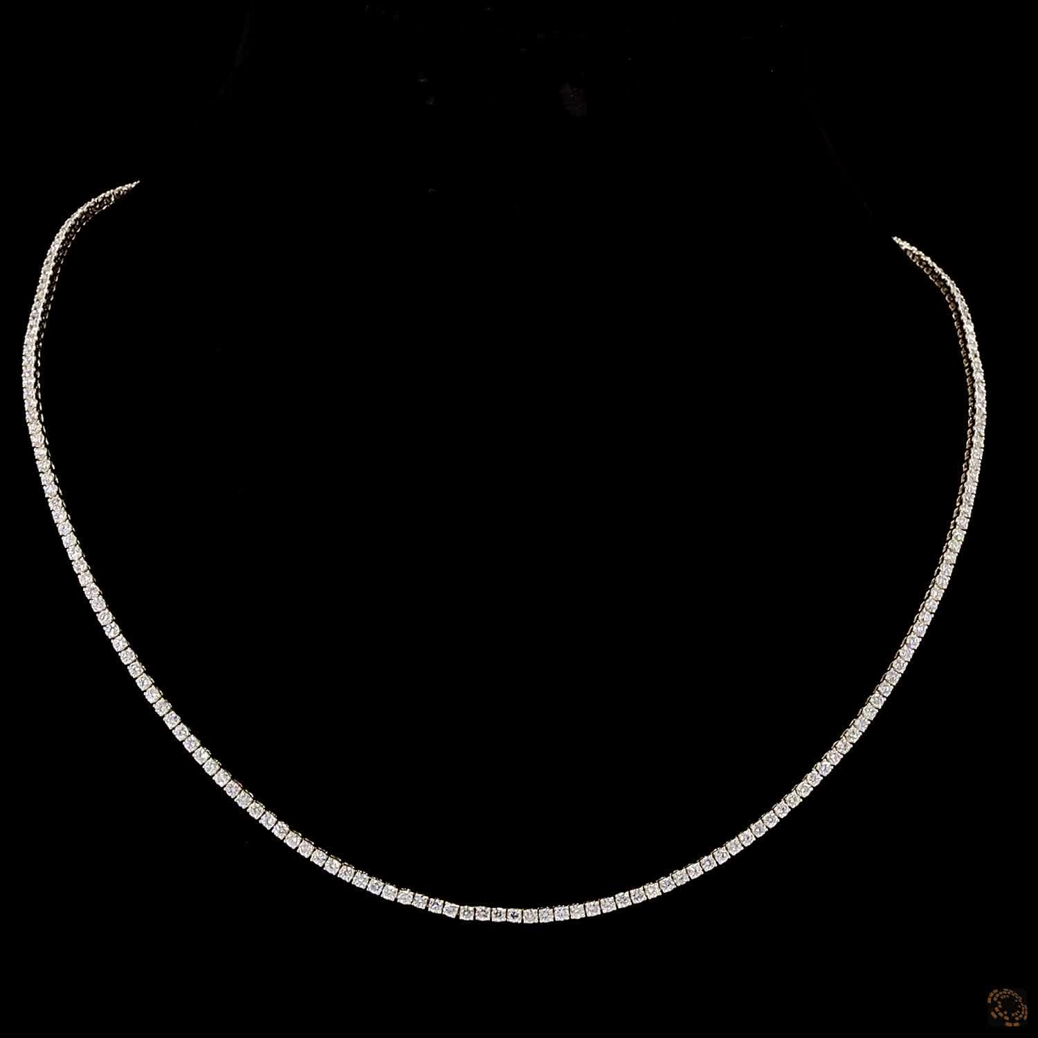 Tennis Necklace, 14K White Gold, stock GD-2659