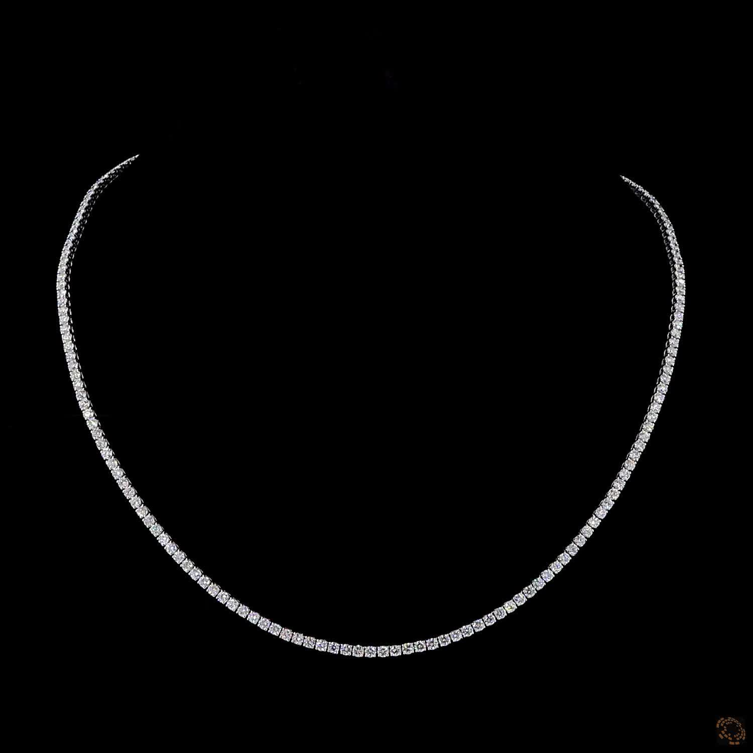 Tennis Necklace, 14K White Gold, stock TS5-2.0-W16