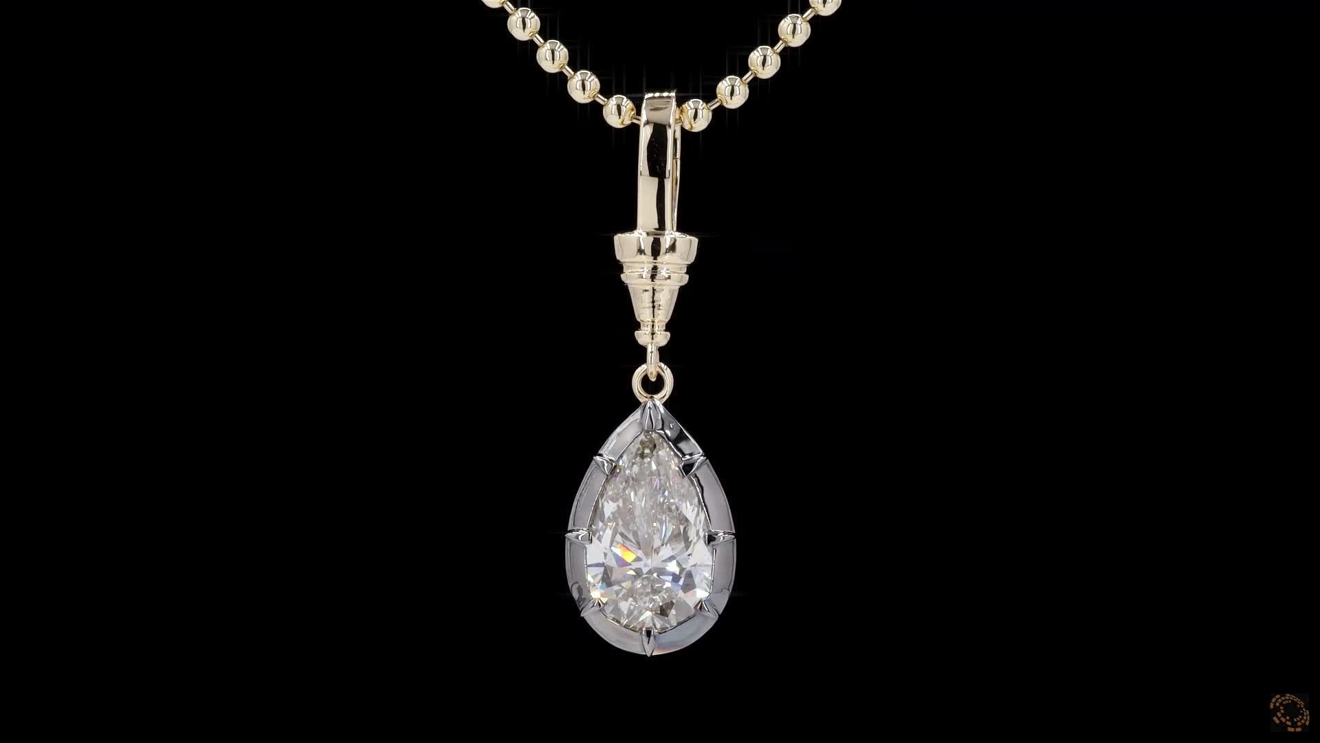 Solitaire Pendant, 14K Yellow Gold, stock 1647819