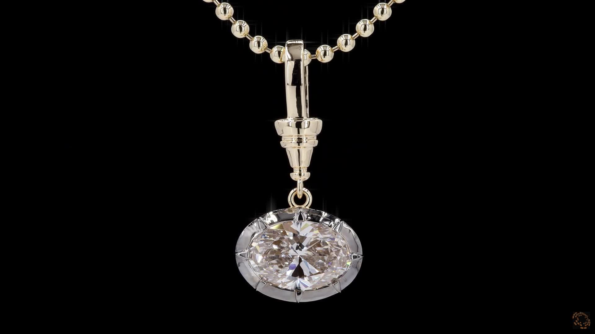 Solitaire Pendant, 14K Yellow Gold, stock 1642443