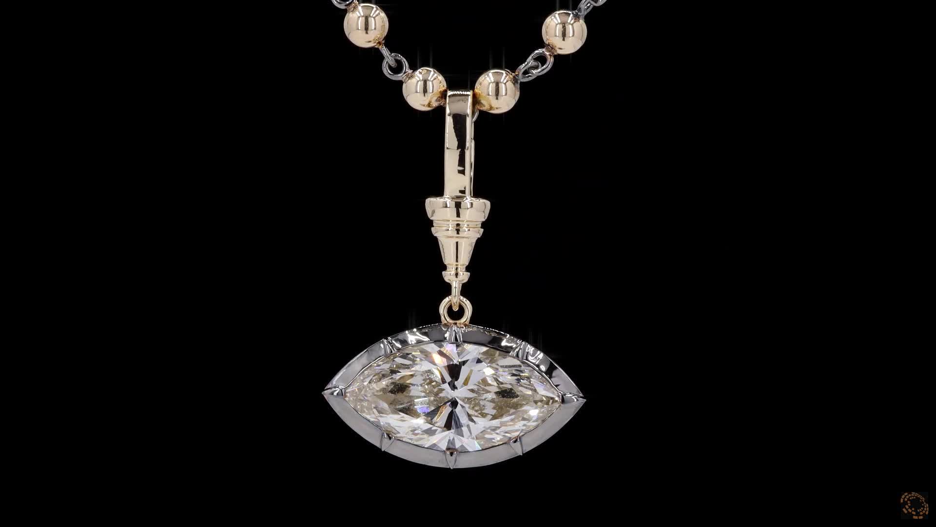 Solitaire Pendant, 14K Yellow Gold, stock 1644525