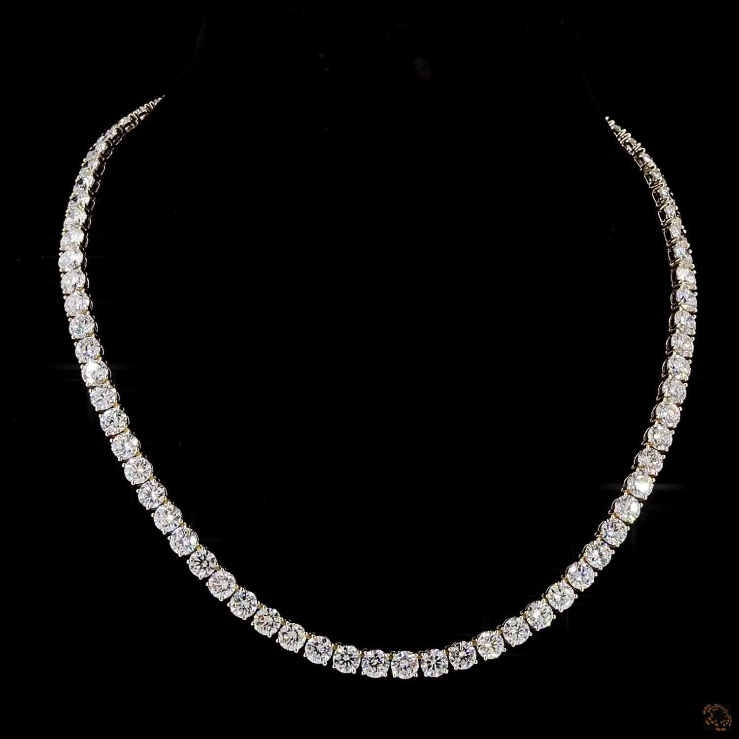 Tennis Necklace, 14K Yellow Gold, stock TS52-5.5-Y18
