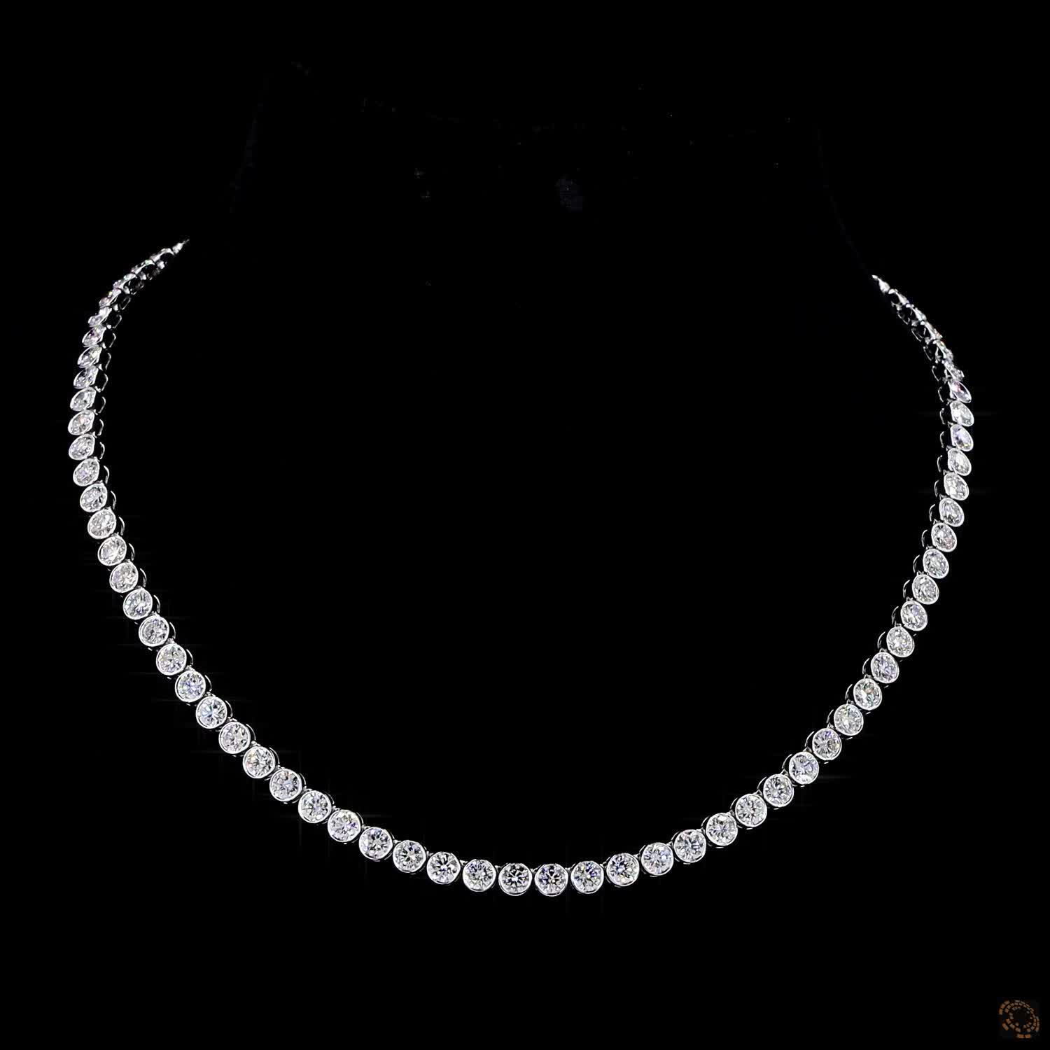 Tennis Necklace, 14K Yellow Gold, stock GD-1762