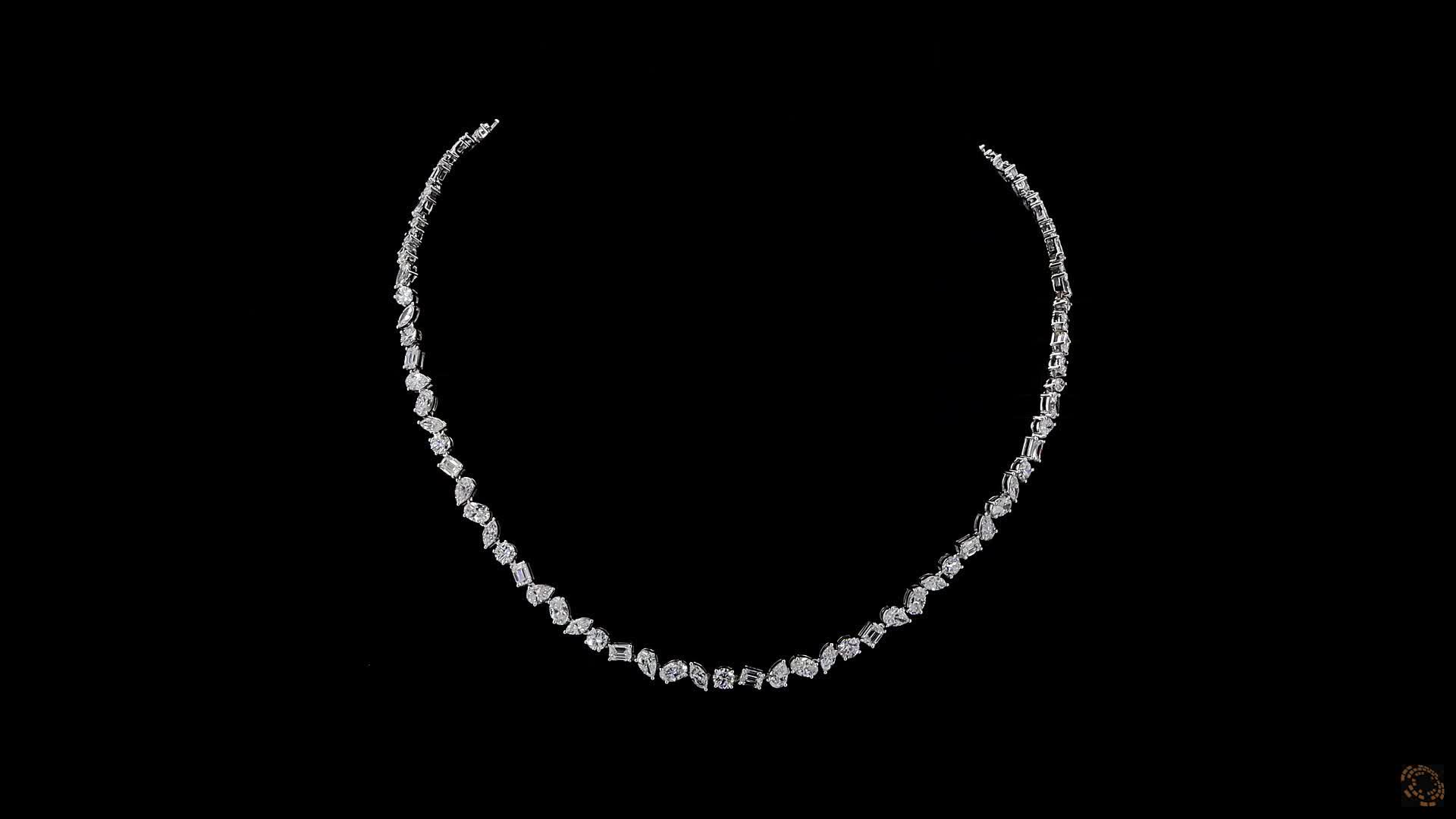 Fancy Shape Necklace, 14K White Gold, stock TSFM-0.2-W18
