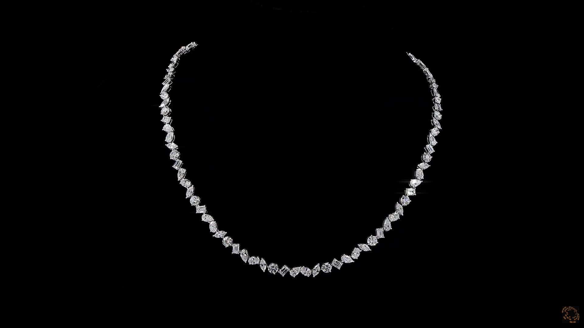 Fancy Shape Necklace, 14K White Gold, stock TSFM-0.3-W18