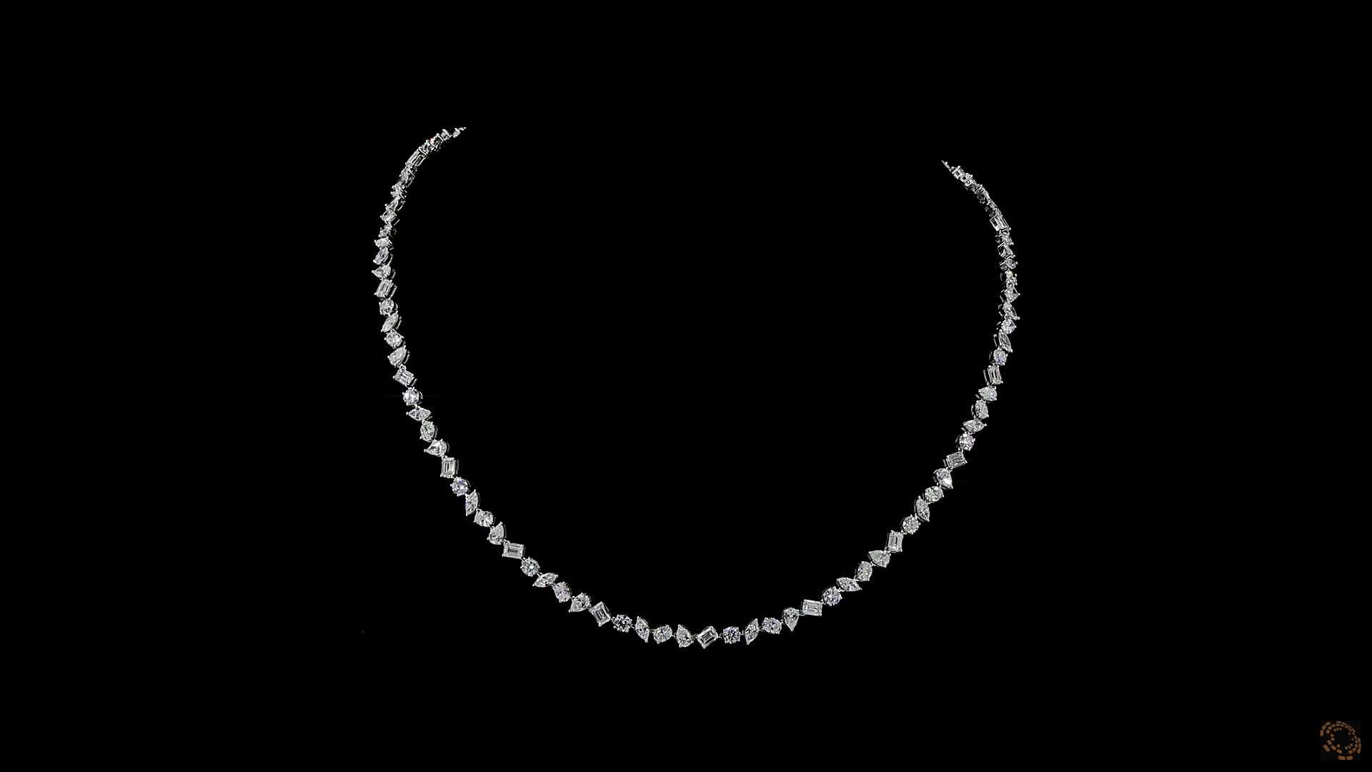 Fancy Shape Necklace, 14K White Gold, stock TSFM0.15-W18