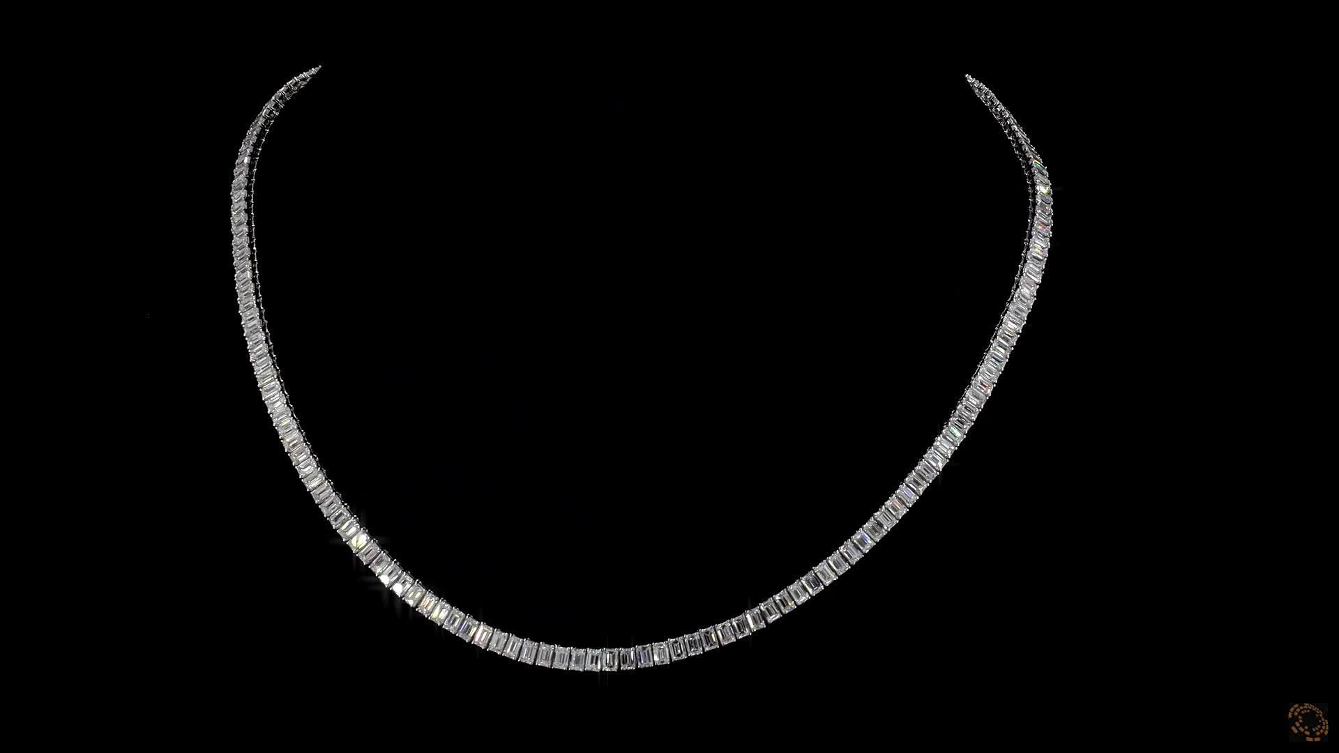 Tennis Necklace, 14K White Gold, stock GD-2331