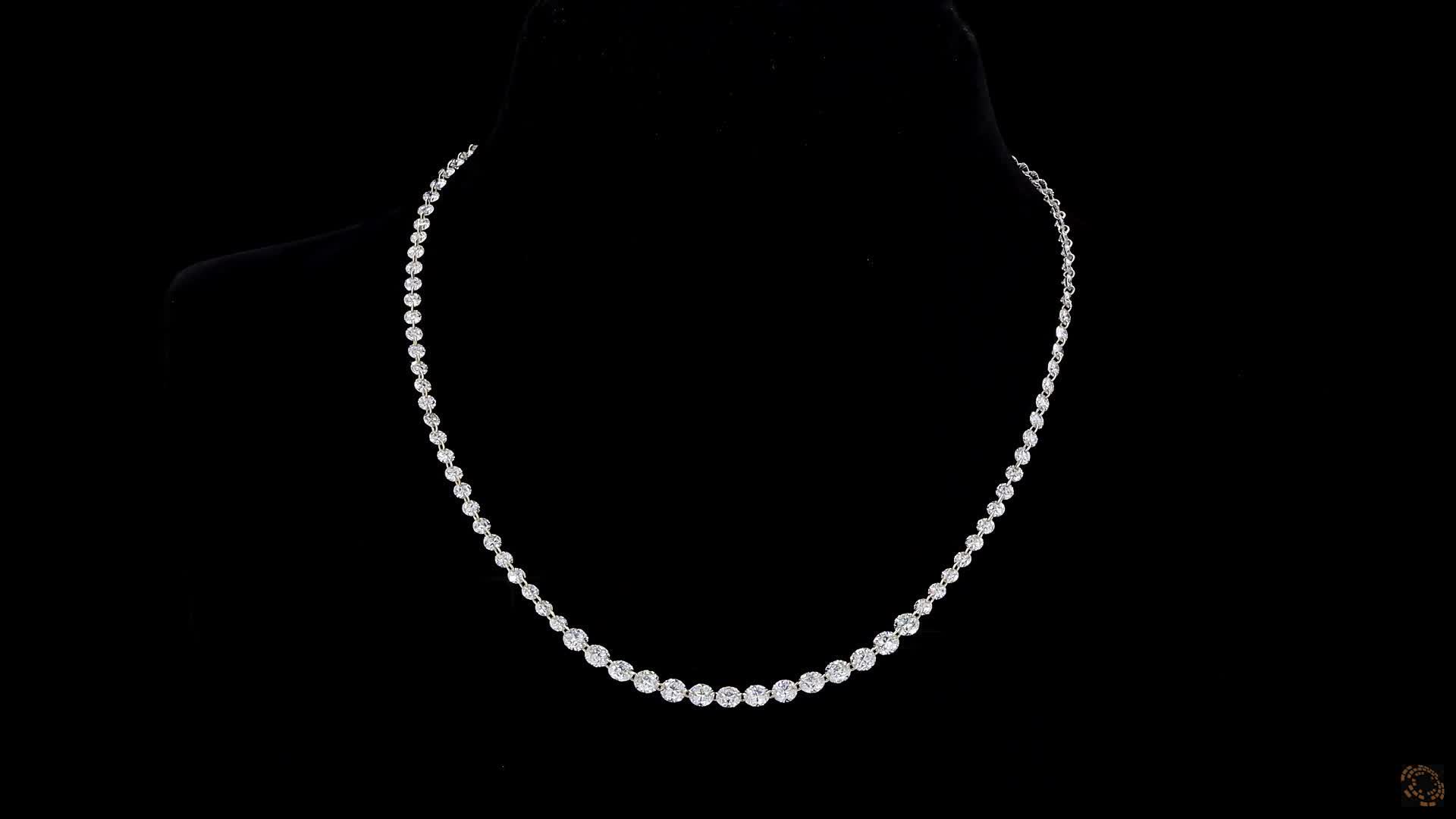 Tennis Necklace, 14K Yellow Gold, stock GD-2494