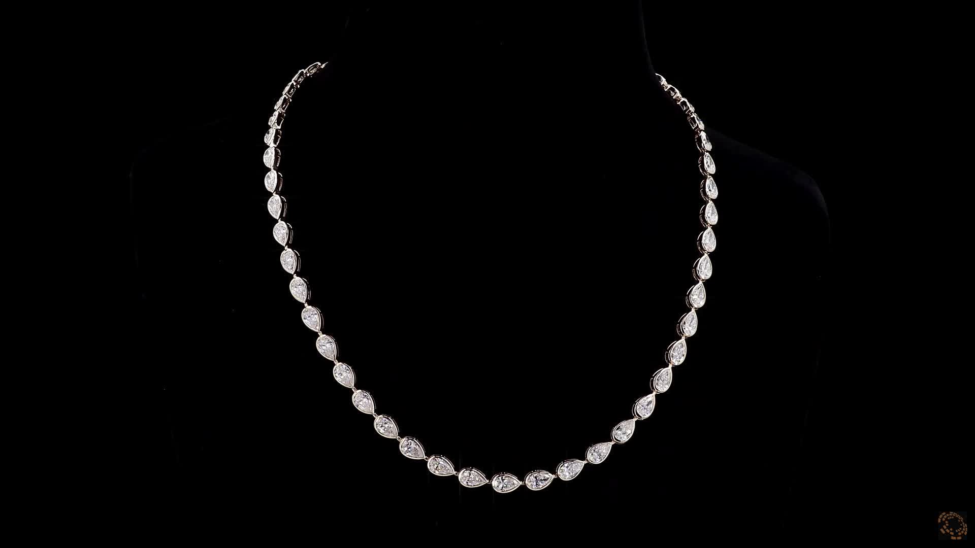 Tennis Necklace, 14K Yellow Gold, stock 1976371