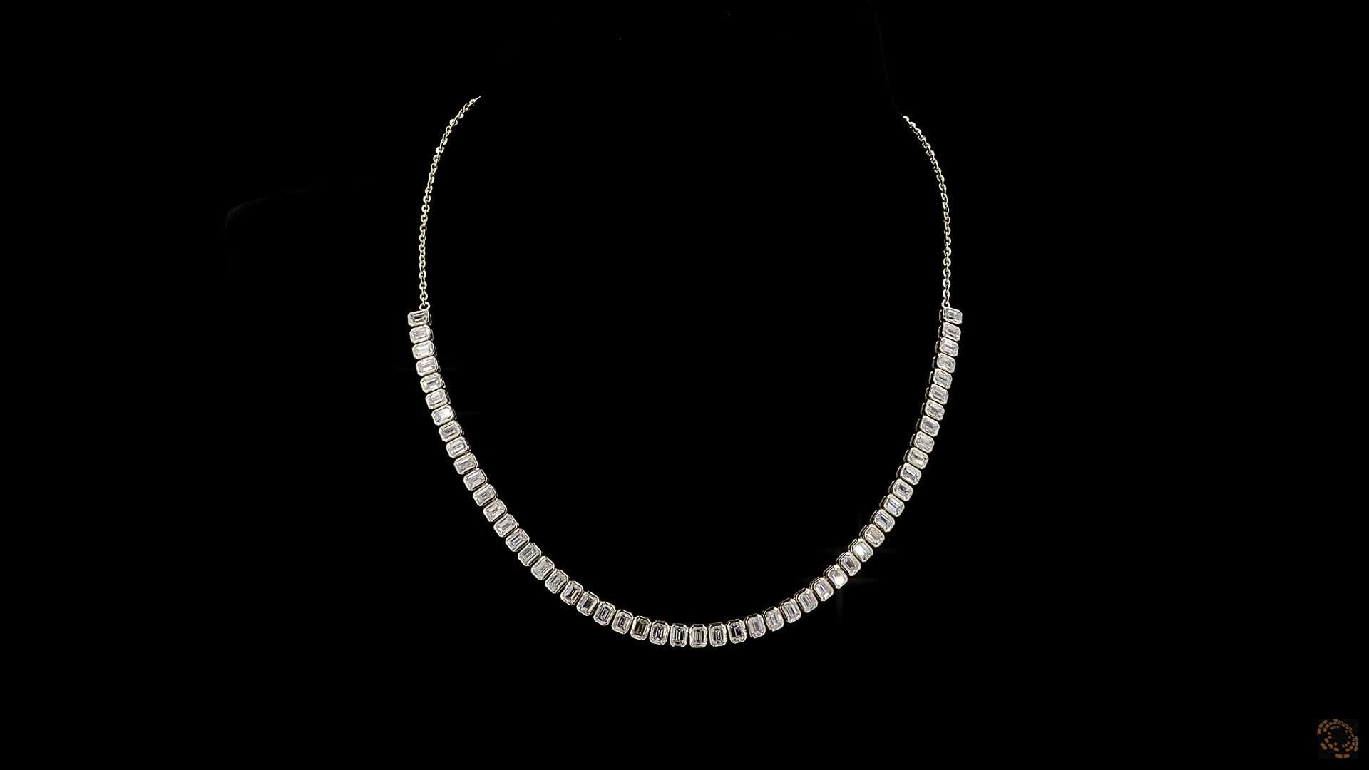 Tennis Necklace, 14K Yellow Gold, stock 2016827