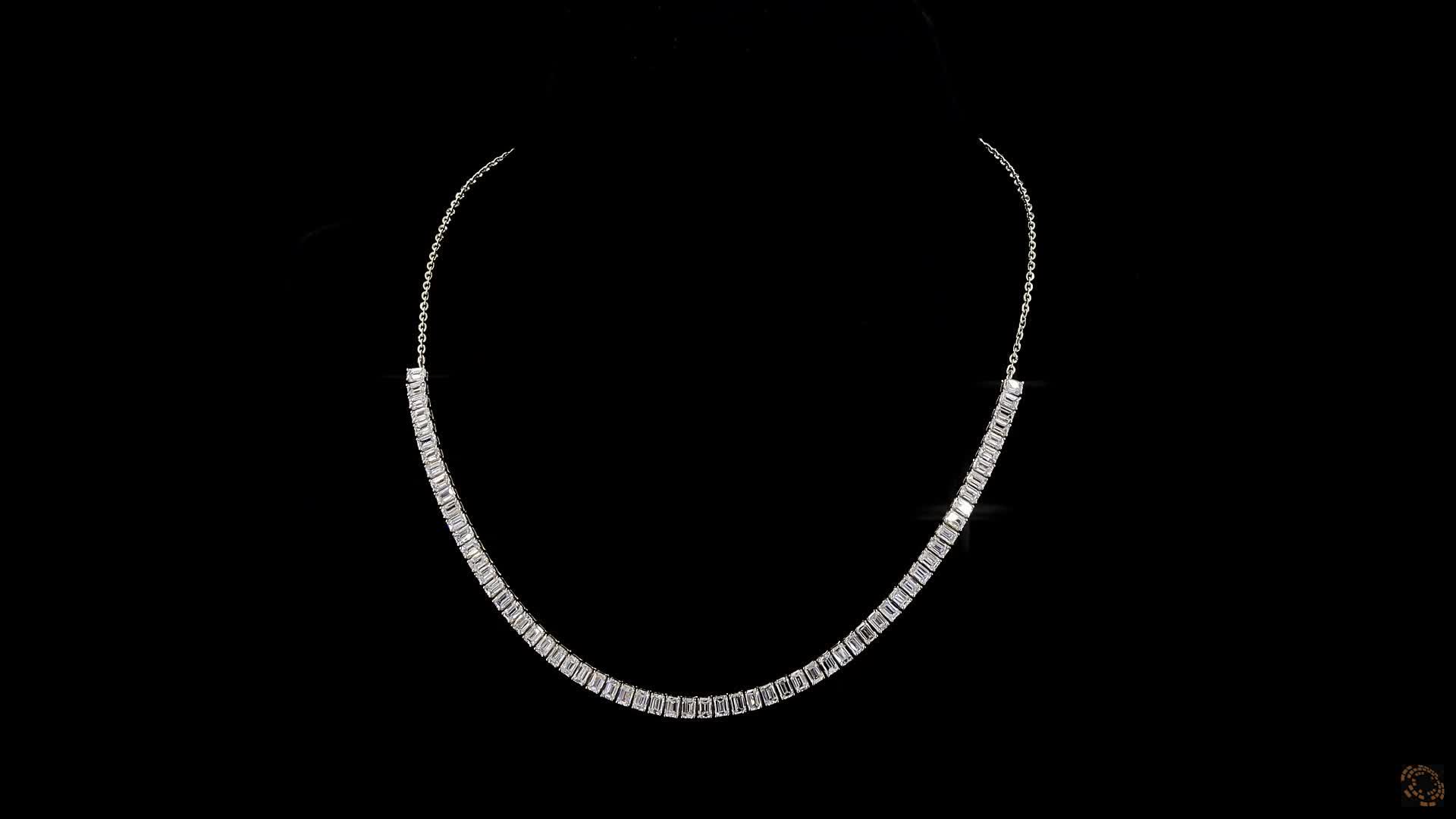 Tennis Necklace, 14K Yellow Gold, stock 2007890