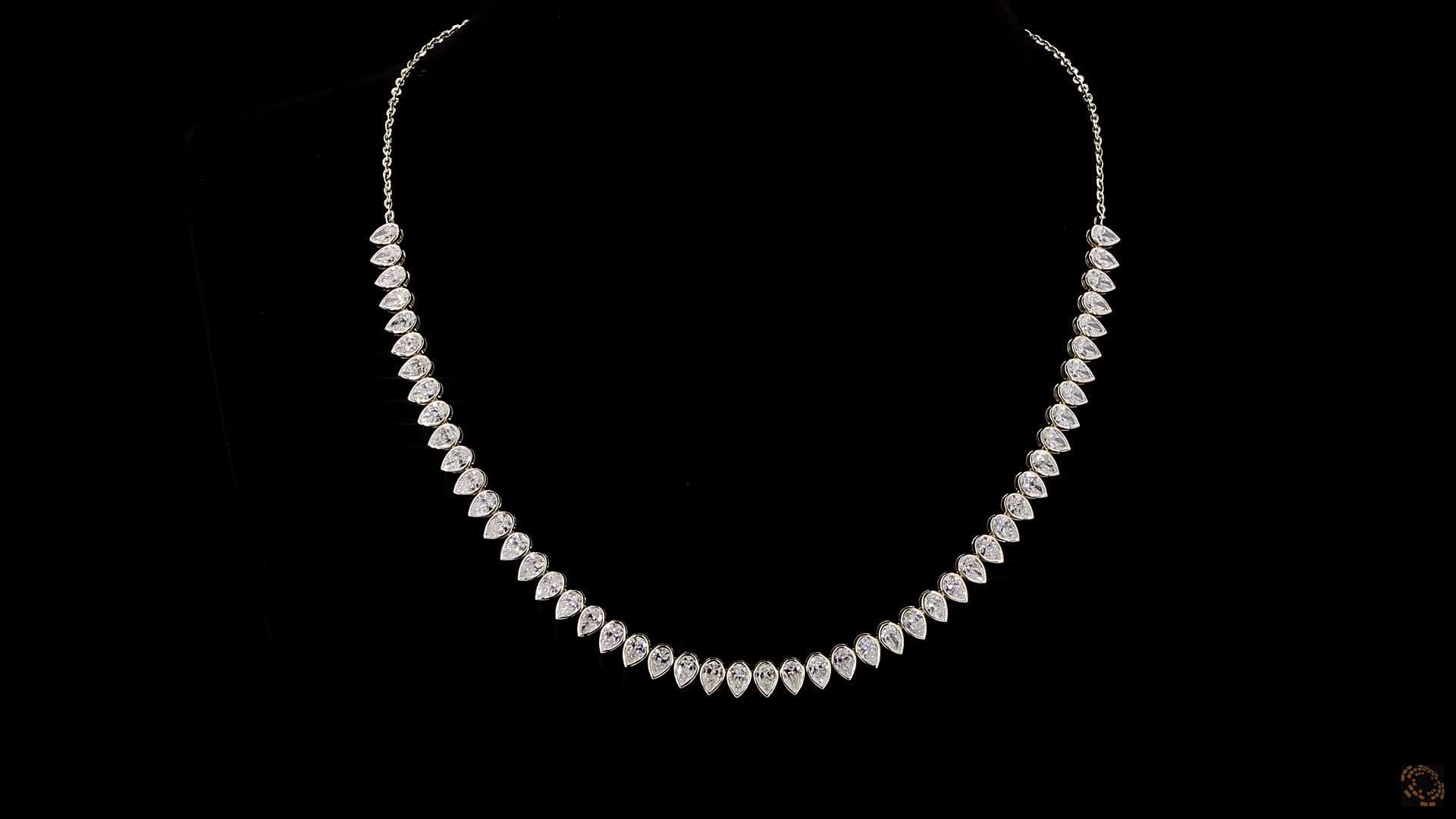 Tennis Necklace, 14K Yellow Gold, stock 2032747