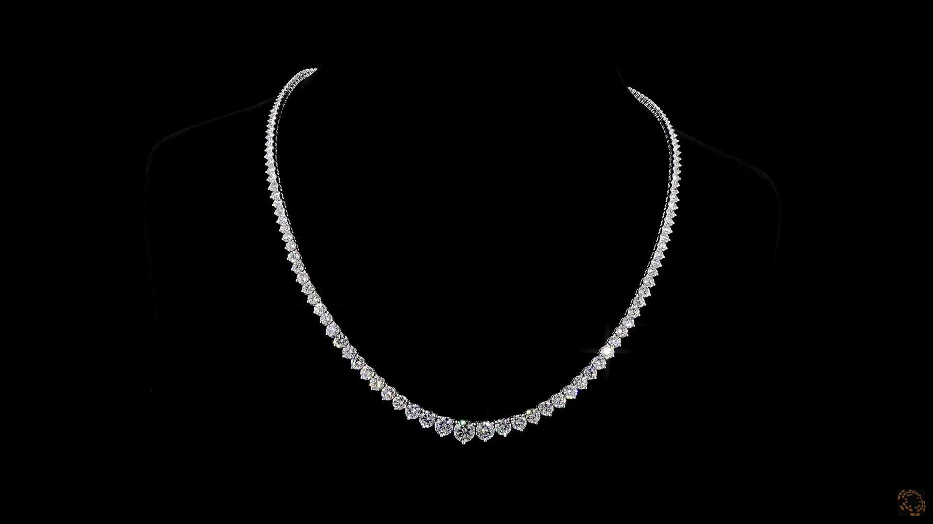 Graduated Necklace, 14K White Gold, stock TG8-4.5C-W