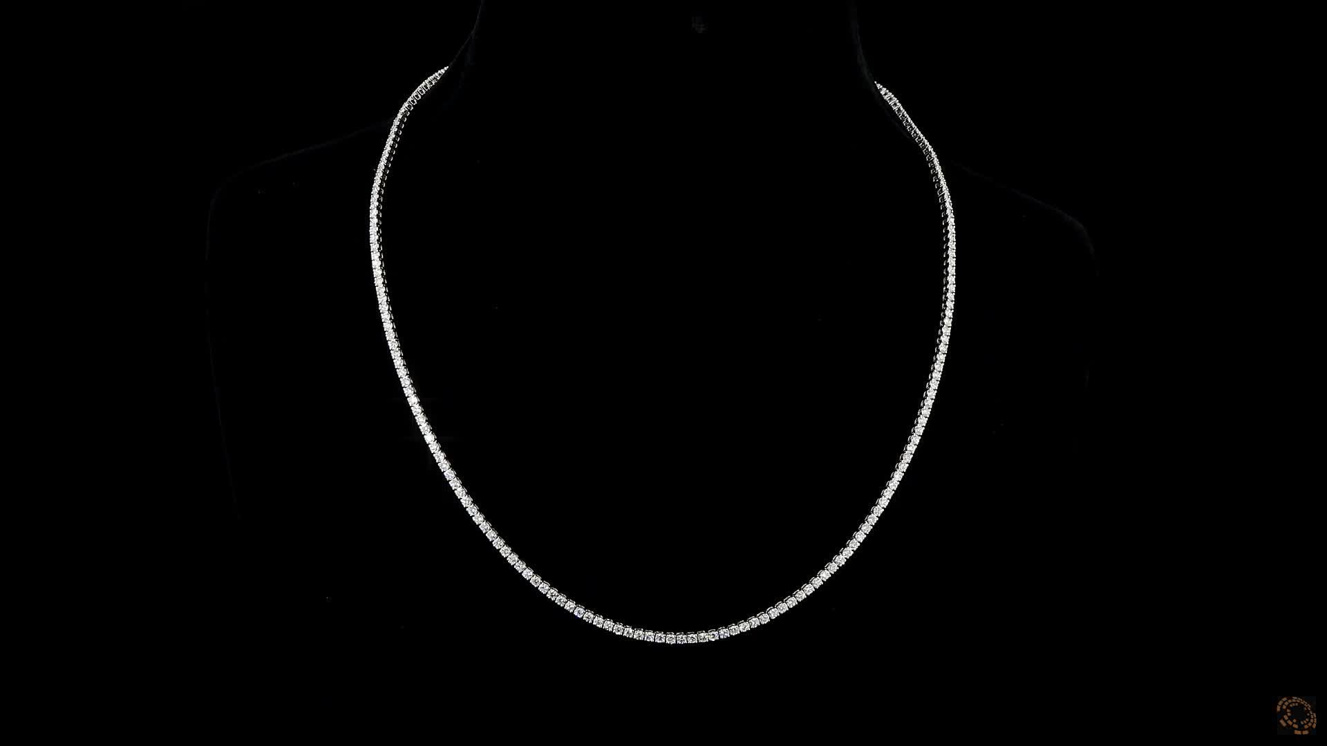 Tennis Necklace, 14K White Gold, stock TS10-2.6-W16