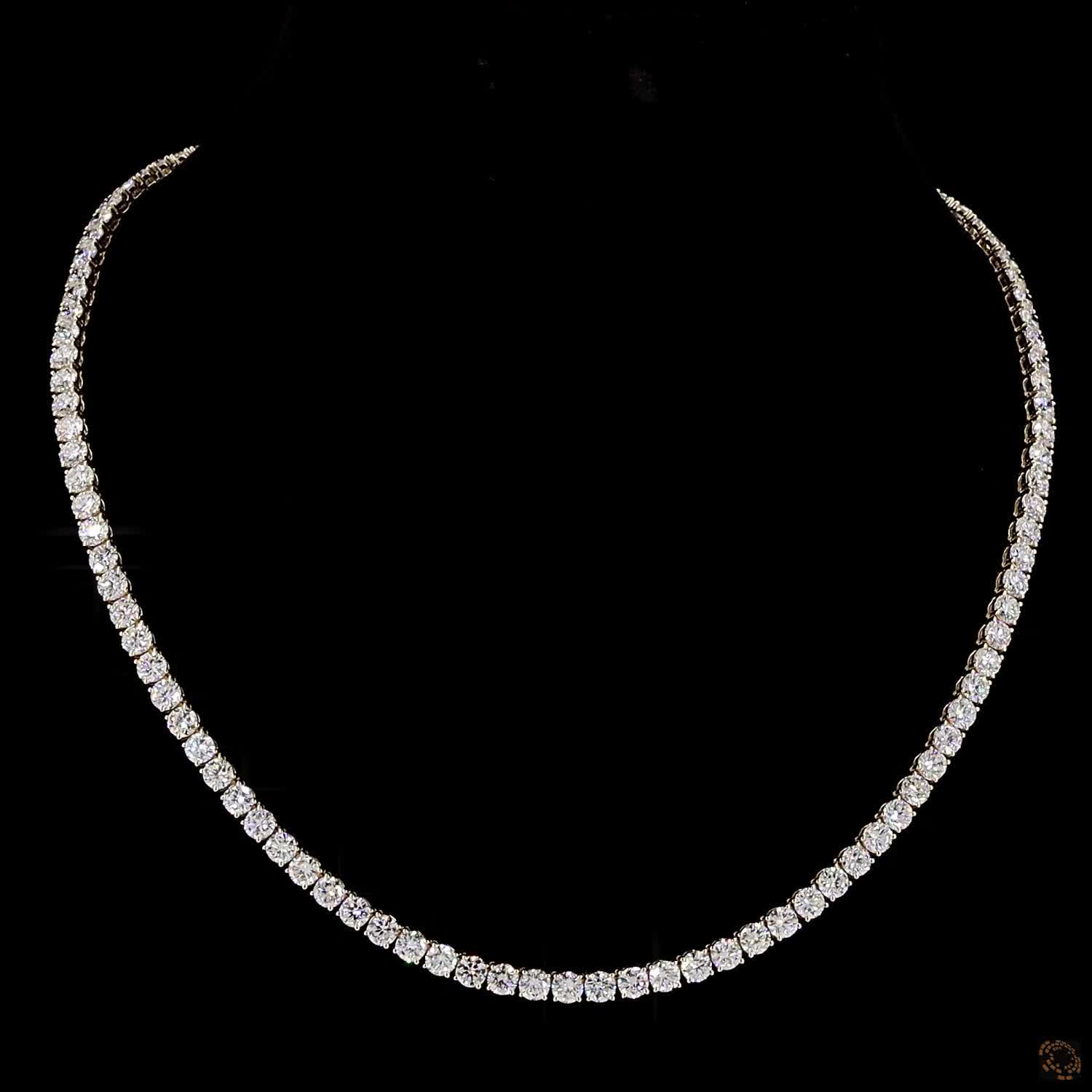 Tennis Necklace, 14K Yellow Gold, stock TS30-4.2-Y18
