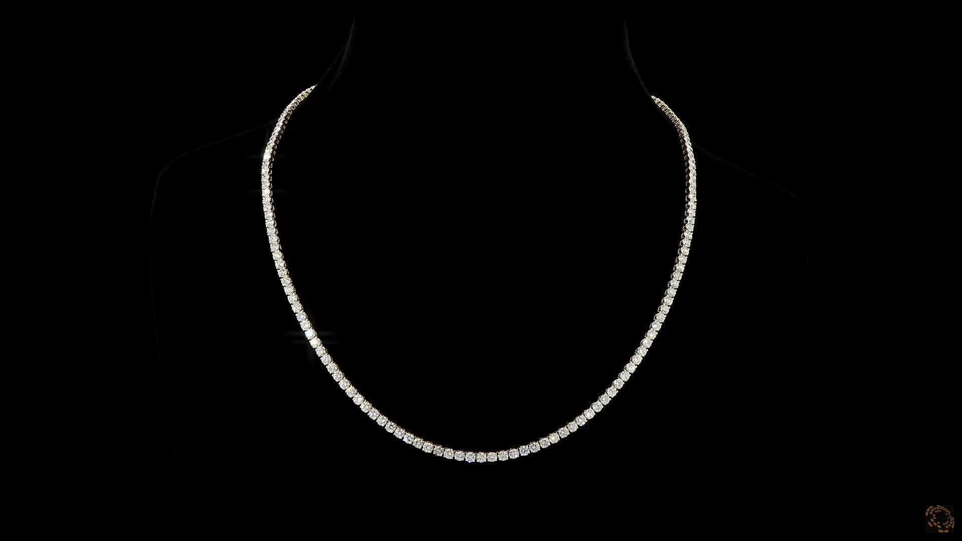 Tennis Necklace, 14K Yellow Gold, stock TS5-1.9-Y18