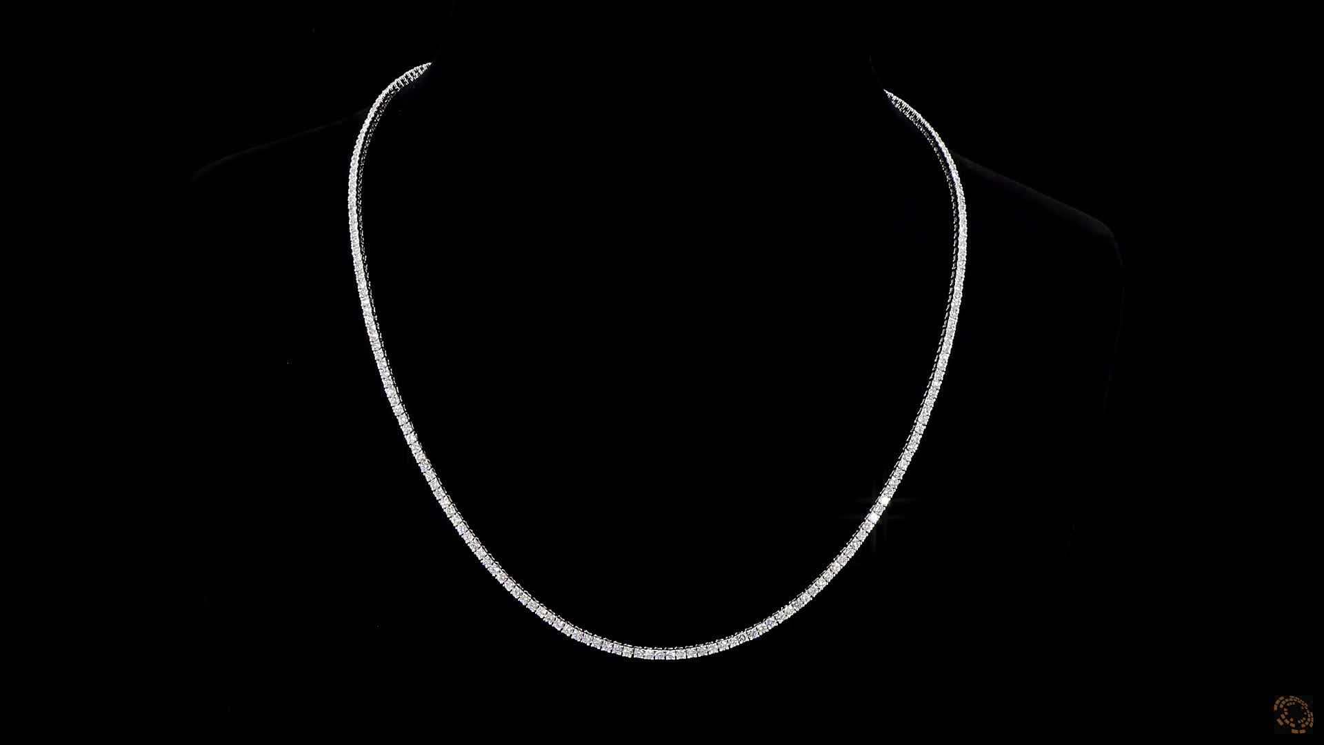 Tennis Necklace, 14K White Gold, stock TS6-1.8-W16