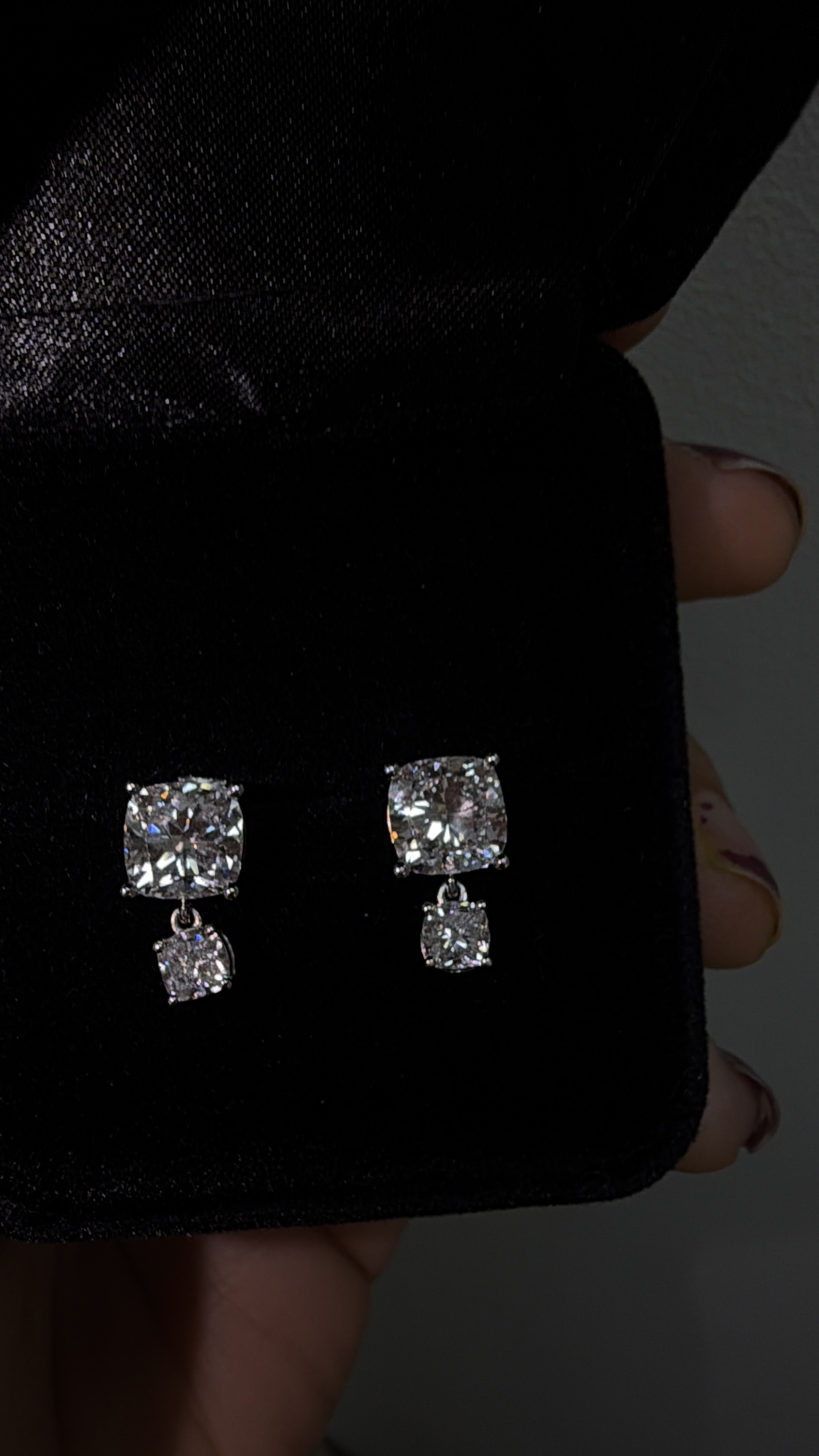 Fashion Earrings, 14K White Gold, stock 844175