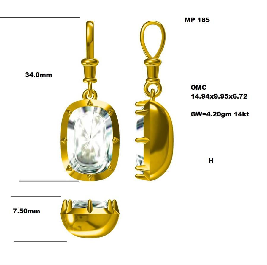 Pendant, 14K Yellow Gold, stock PEN00133
