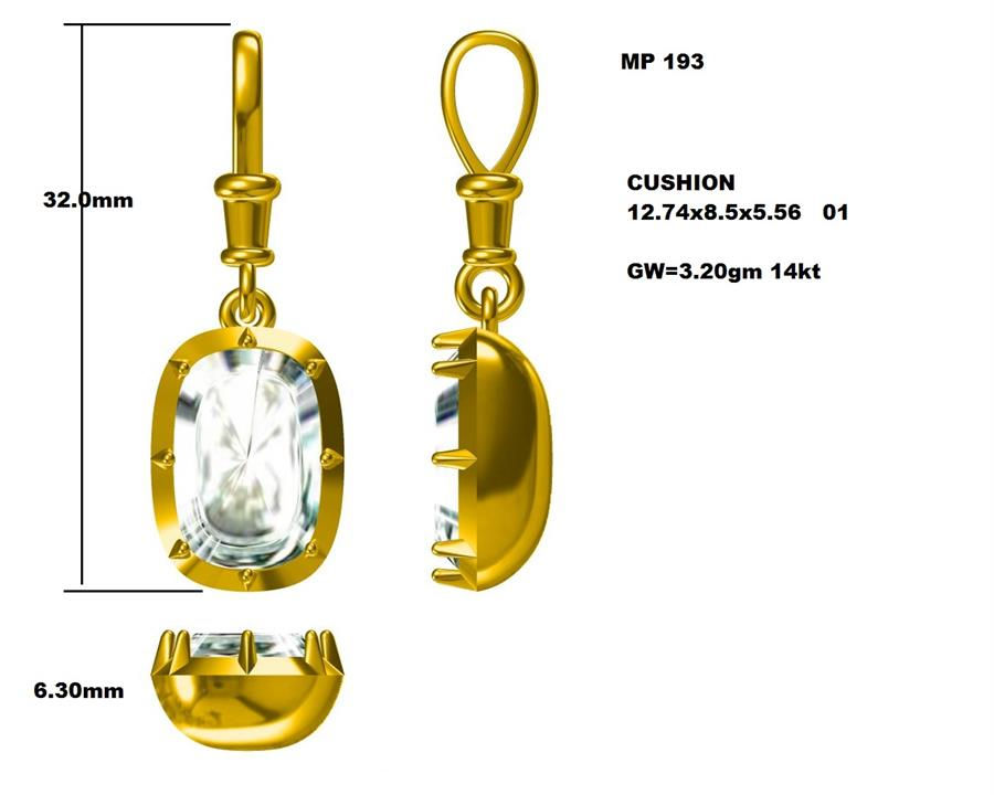 Solitaire Pendant, 14K Yellow Gold, stock PEN00142