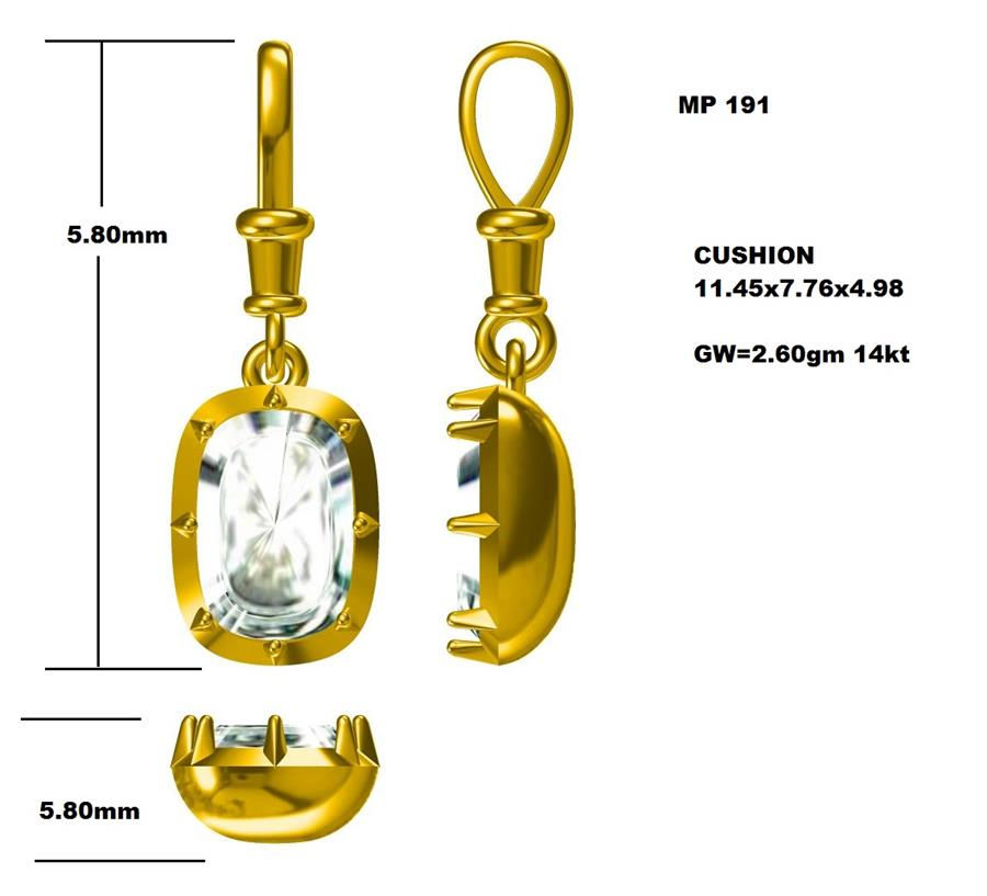 Solitaire Pendant, 14K Yellow Gold, stock PEN00144