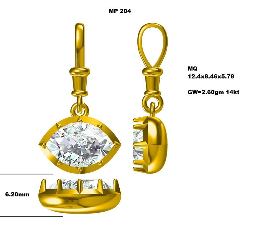 Solitaire Pendant, 14K Yellow Gold, stock PEN00153