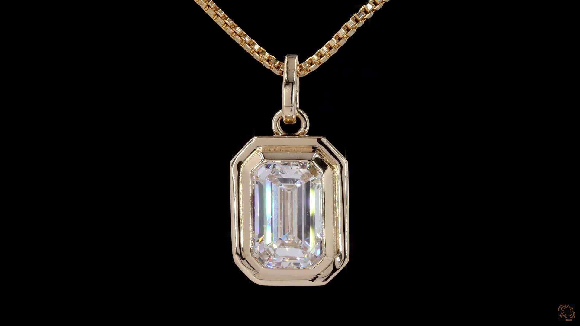 Solitaire Pendant, 14K Yellow Gold, stock 2032749