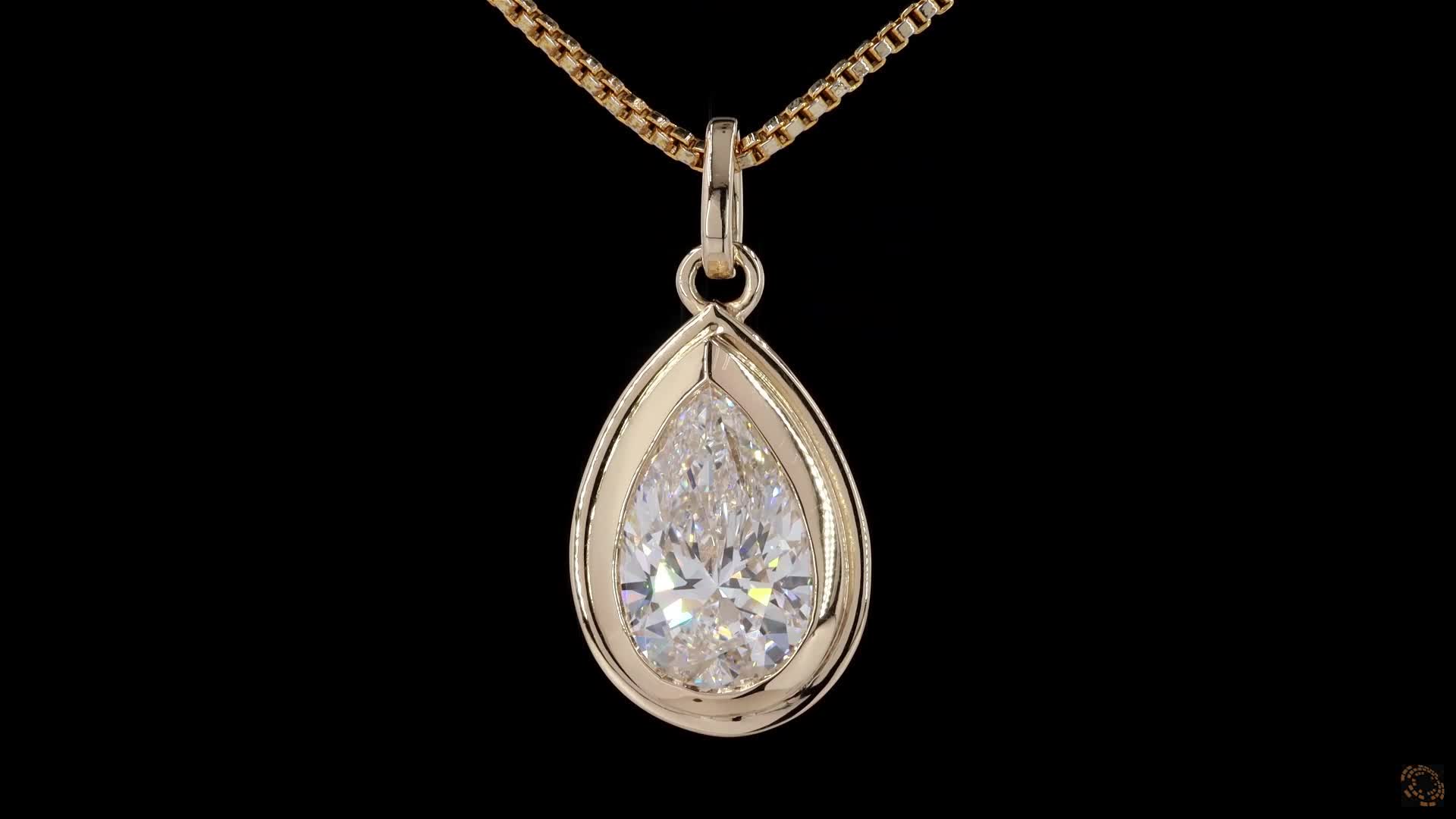 Solitaire Pendant, 14K Yellow Gold, stock 2032750