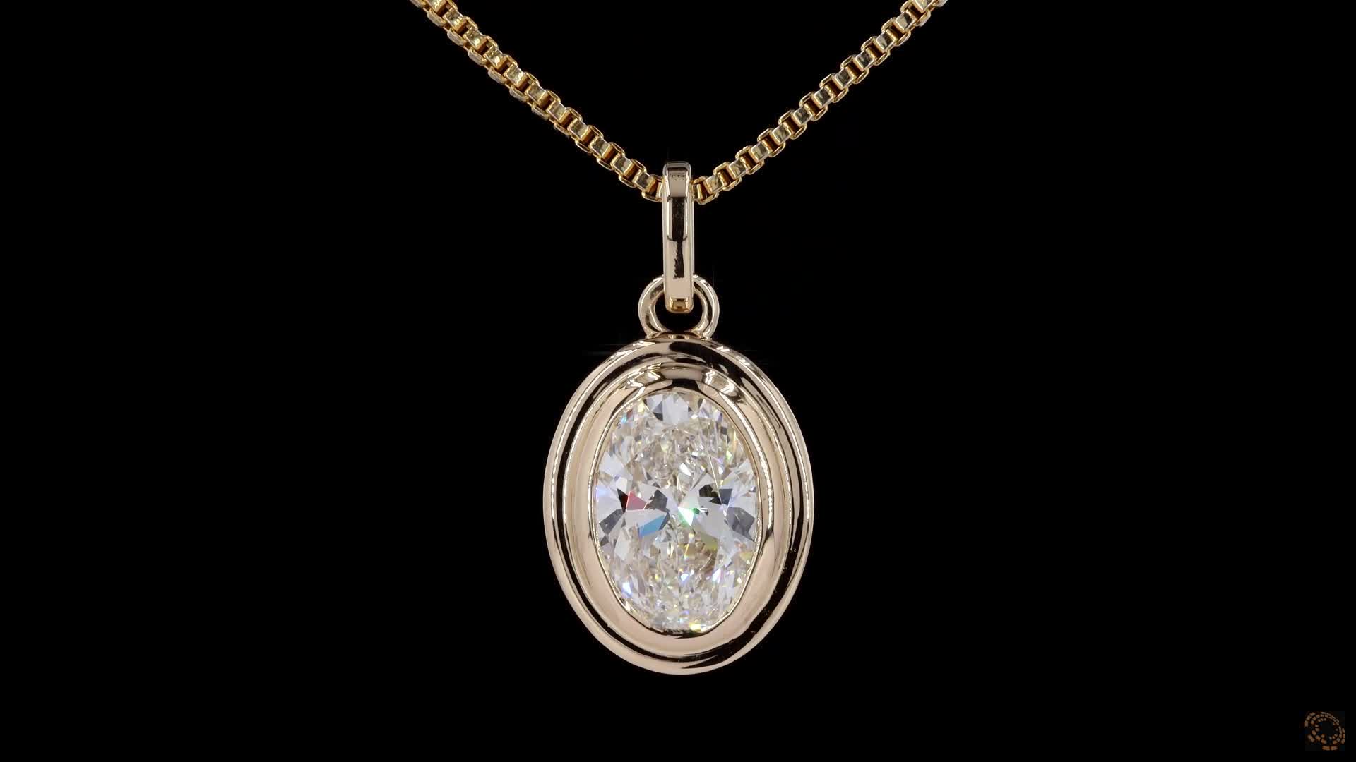Solitaire Pendant, 14K Yellow Gold, stock 2032751