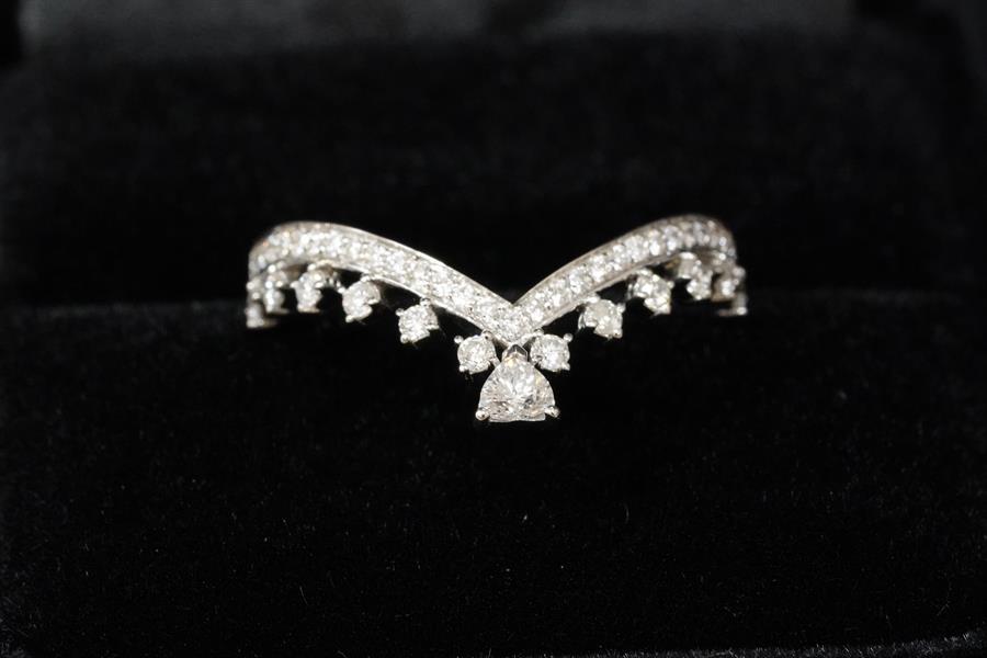 Fashion Engagement Ring, 14K White Gold, stock 104023