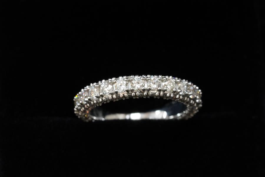 Half-Eternity Band, 14K White Gold, stock 104047
