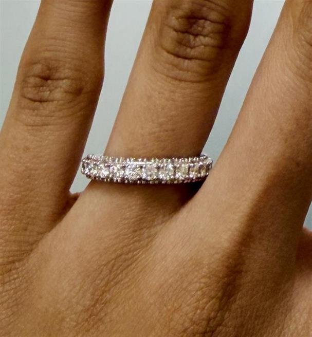 Eternity Band, 14K White Gold, stock 104053