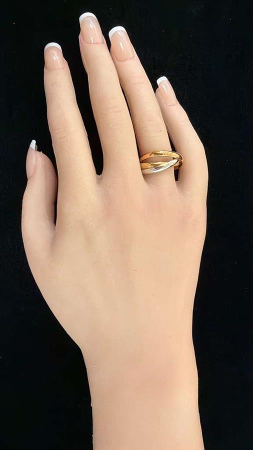 Fashion Engagement Ring, 18K Rose+White+Yellow Gold, stock 104156
