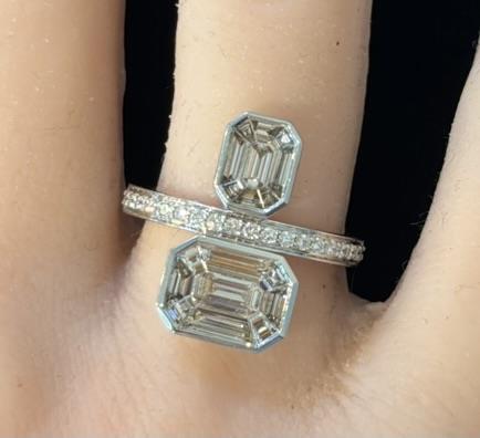 Engagement Ring, 18K White Gold, stock 1329667