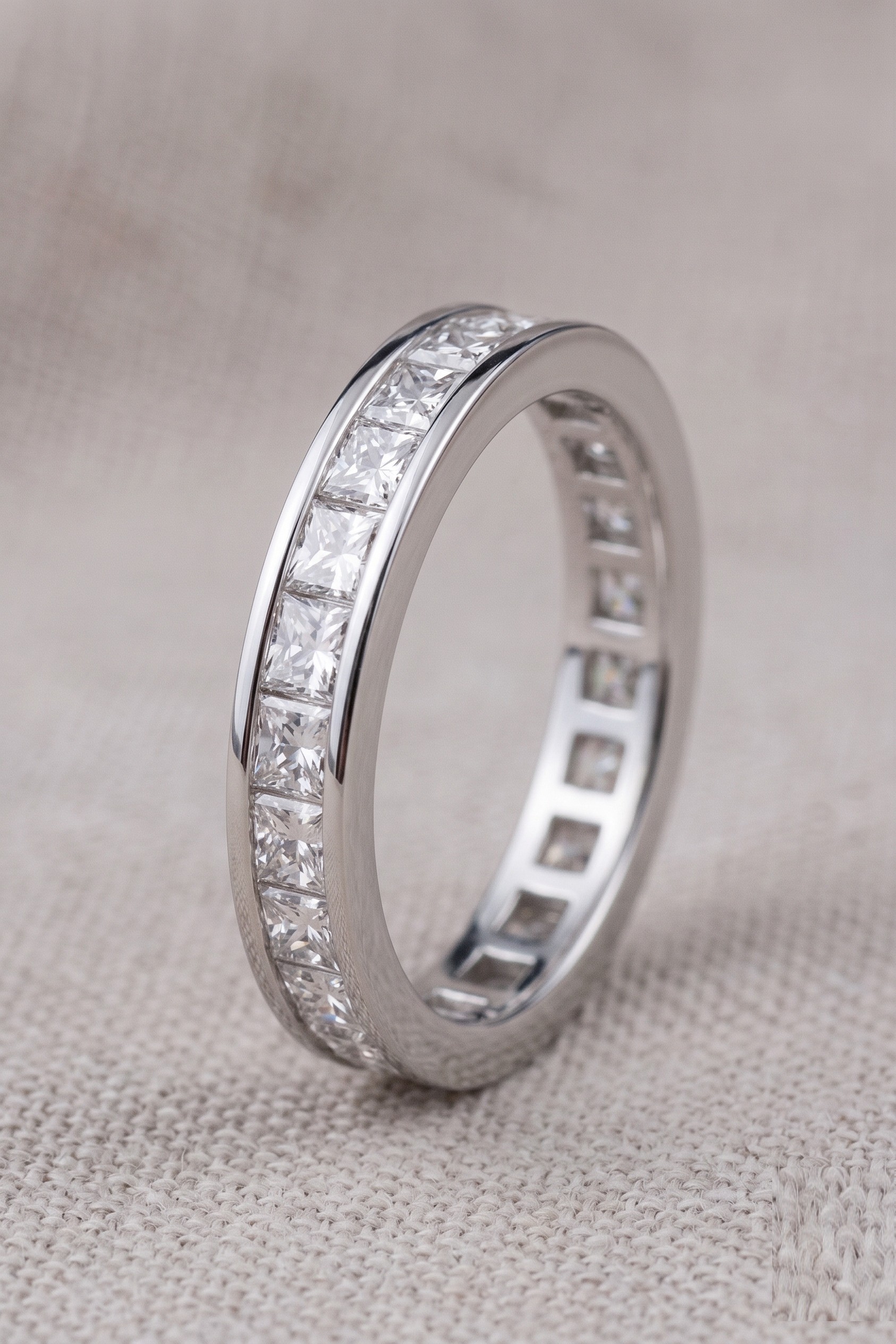 Eternity Band, 14K White Gold, stock ENG00071