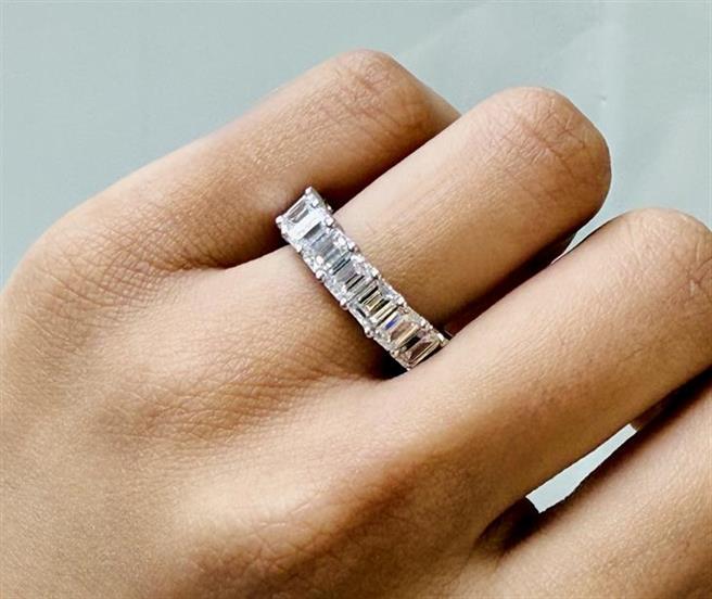 Eternity Band, 14K White Gold, stock ENG00086
