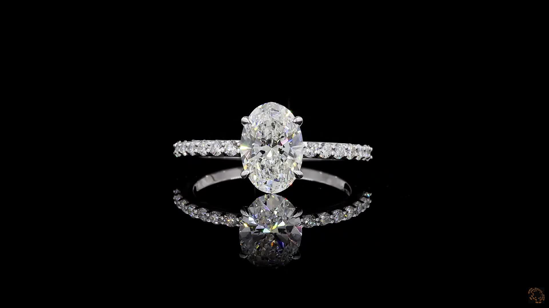 Solitaire Engagement Ring, 14K White Gold, stock 1958506