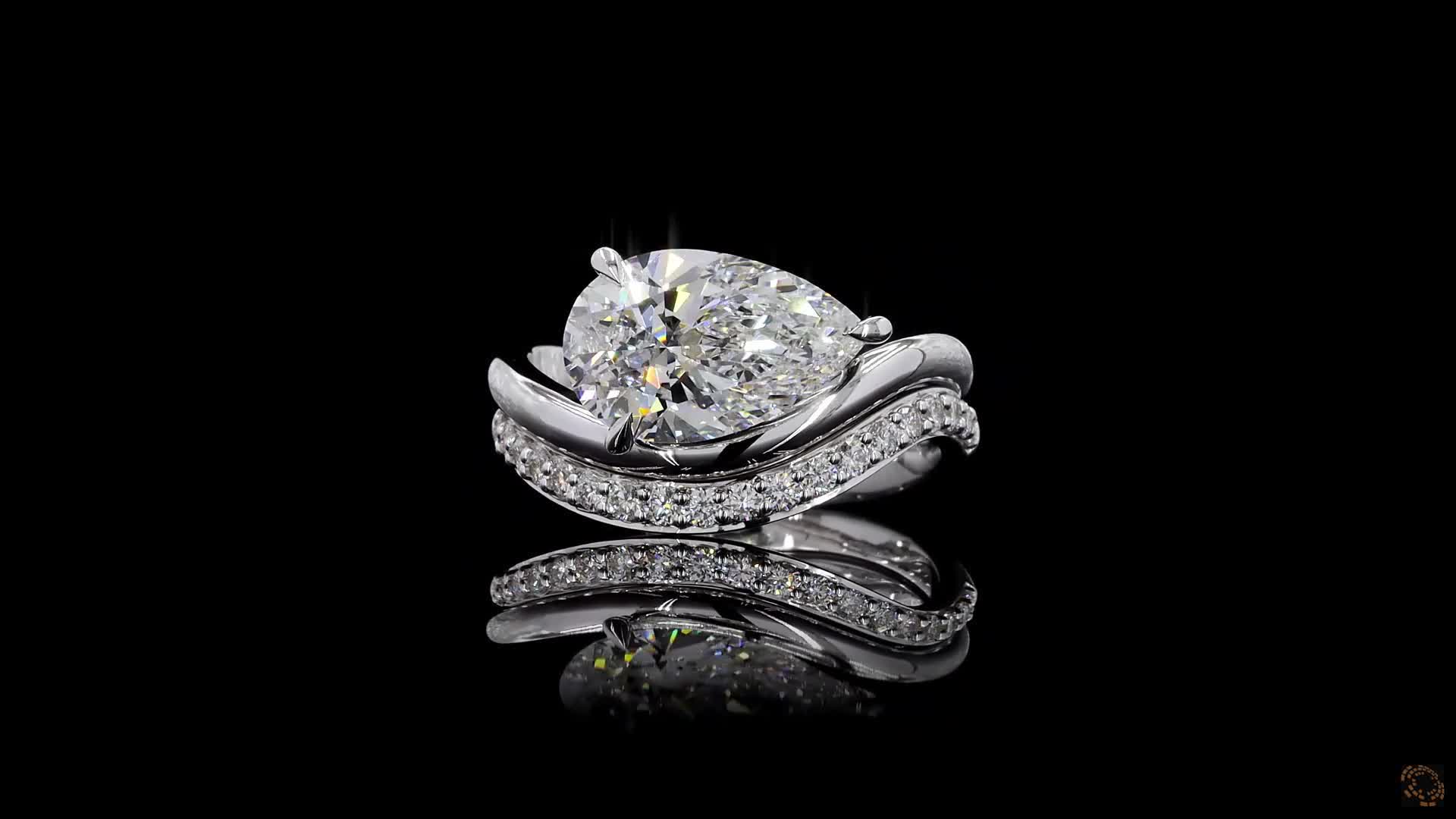 Fashion Engagement Ring, 14K White Gold, stock 1976336
